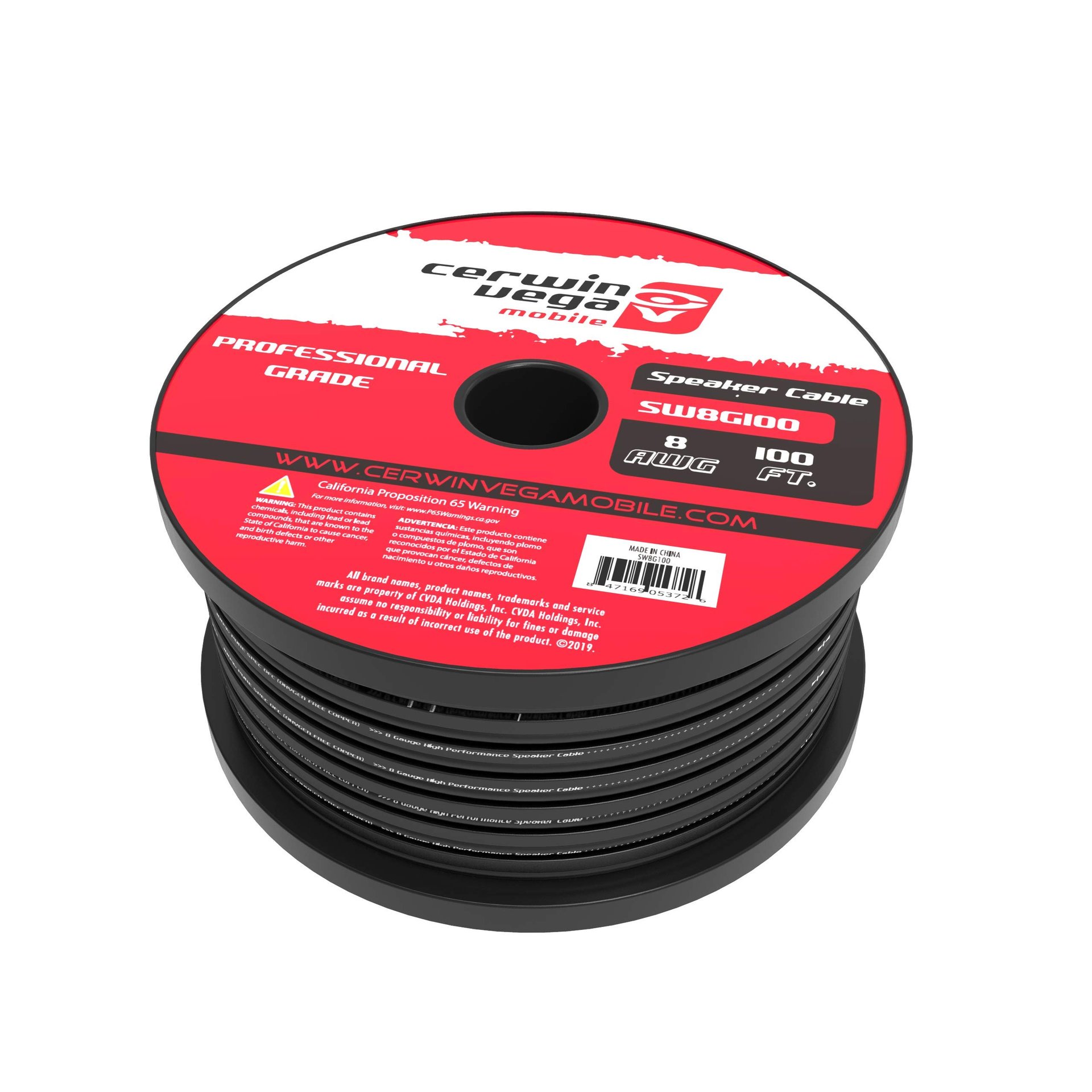 Cerwin Vega Cable 8 AWG OFC 100 ft Negro/Rojo SW8G100