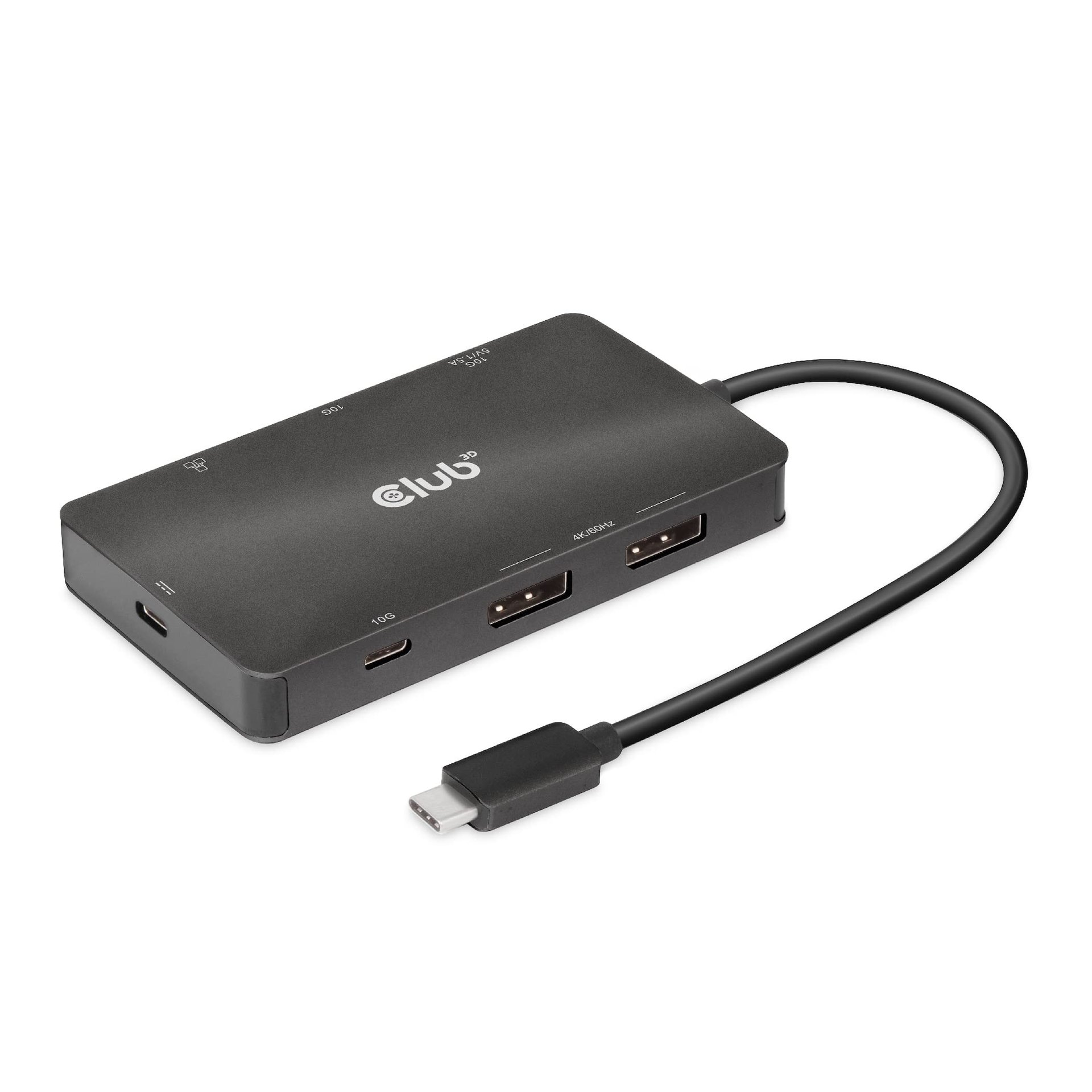 Club3D Hub USB-C Gen2 7 en 1 Dual DP 4K60Hz