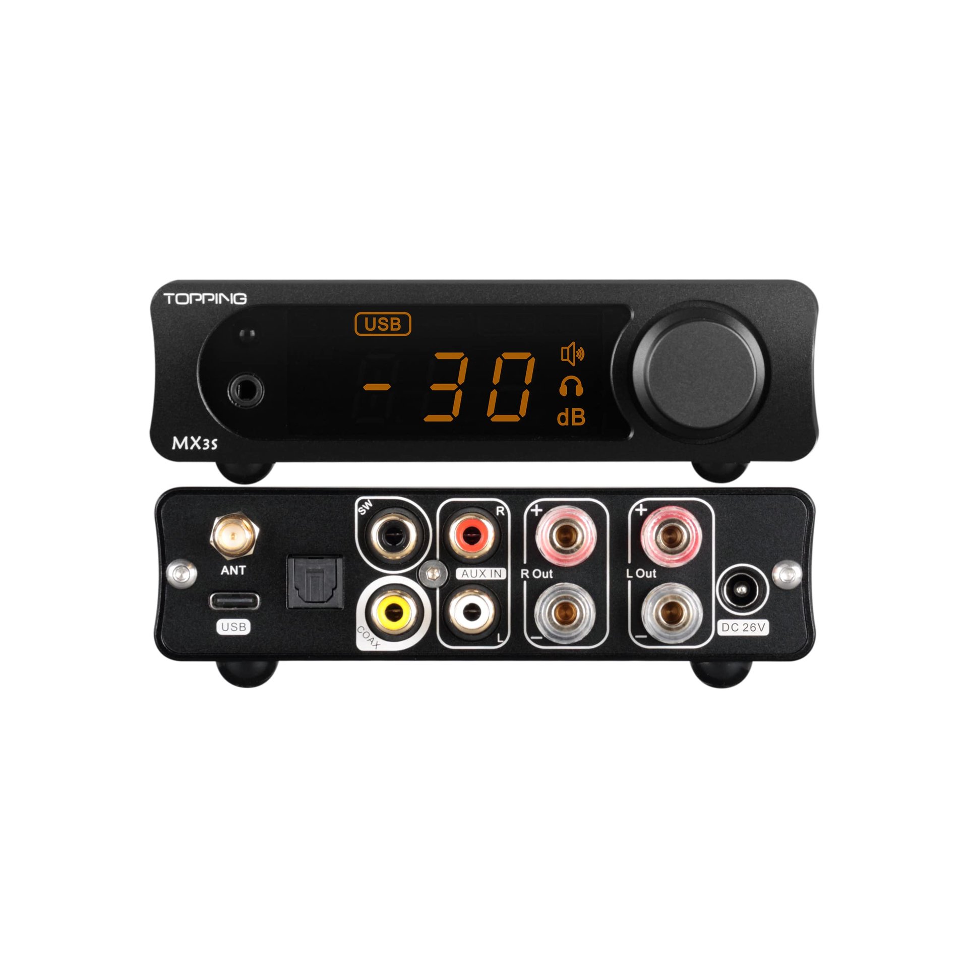 Topping MX3s Amplificador 62W x2 DAC USB-C Negro