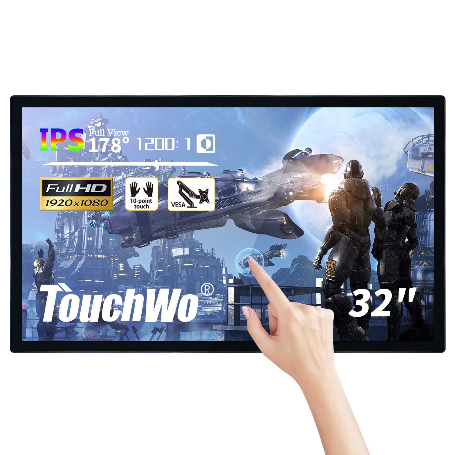 TouchWo Monitor táctil capacitivo 32" FHD