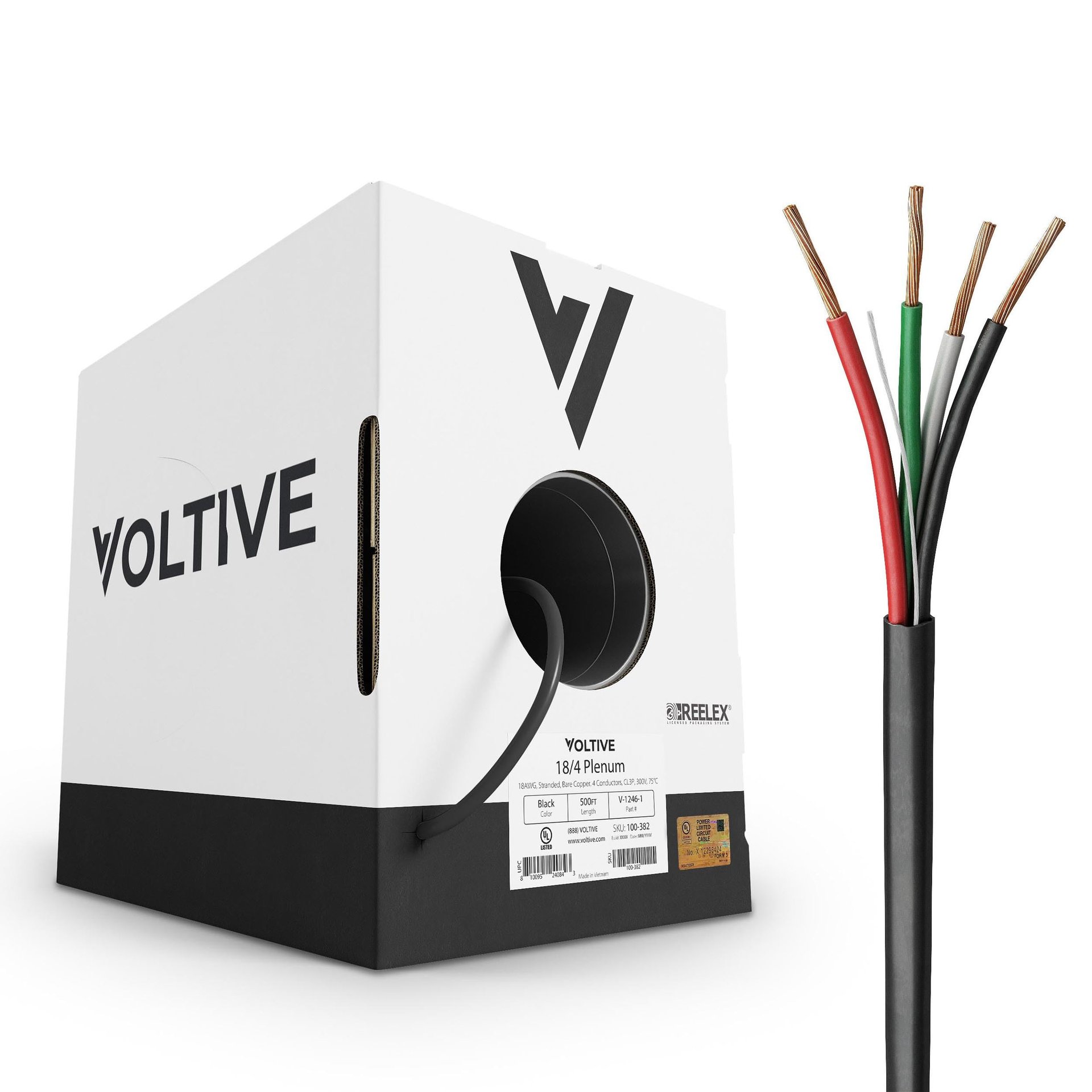 Voltive 18/4 CL3P 18AWG Negro 500ft V-1246-1