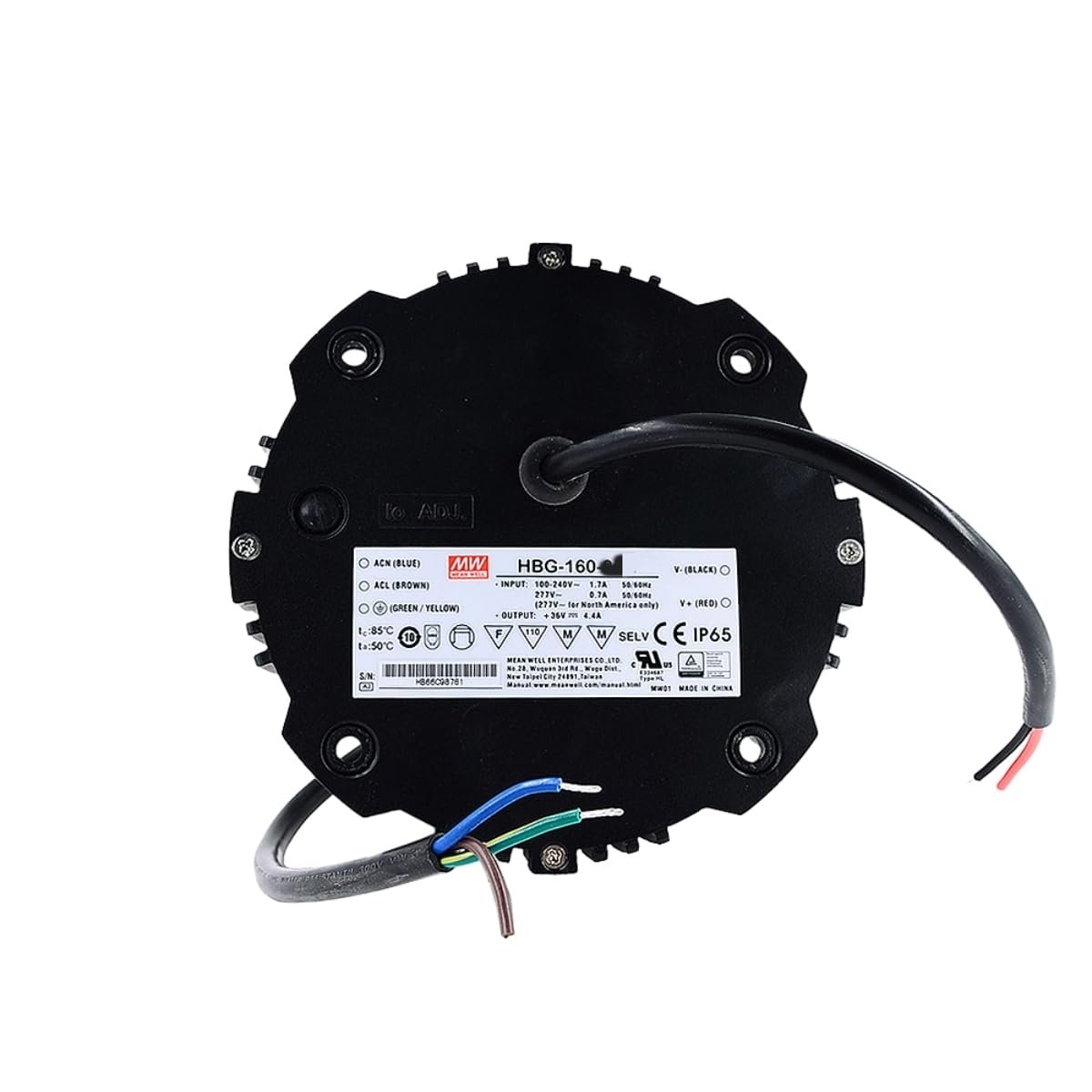 Mean Well HBG-160-36B 160W 37V 4.4A Driver LED