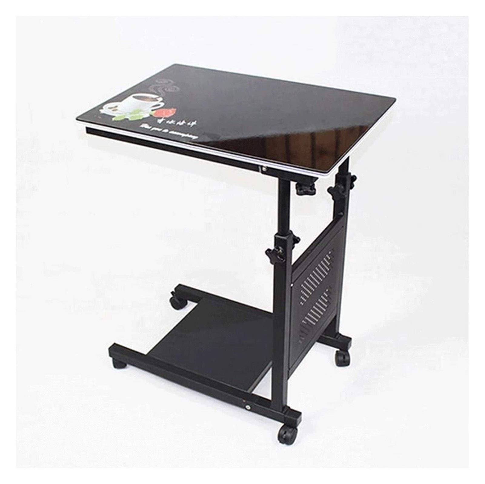 Mesa C para Laptop Ajustable con Ruedas — Negro