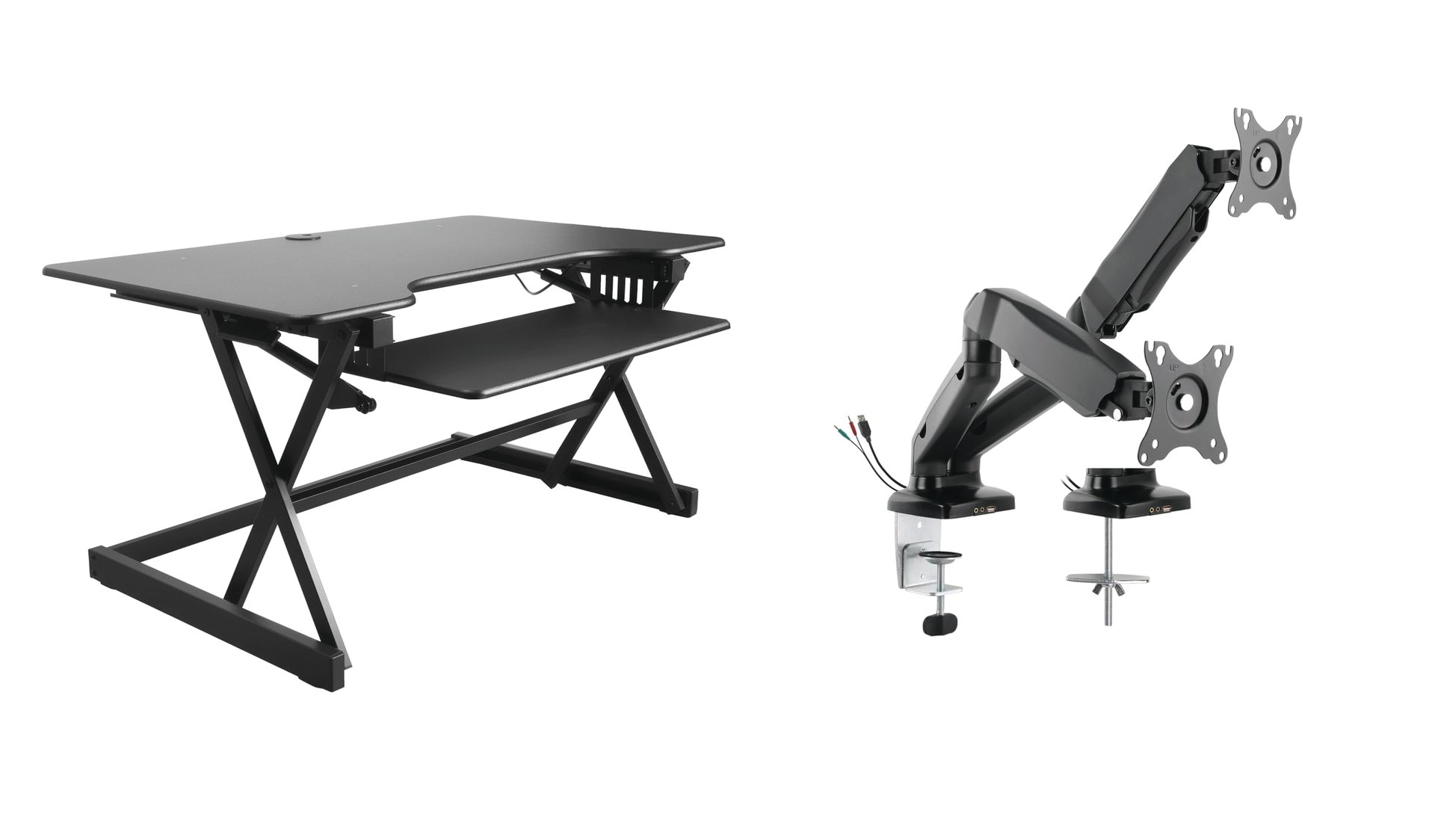 Rocelco Elevador Escritorio 40'' Ajustable con Brazo Doble