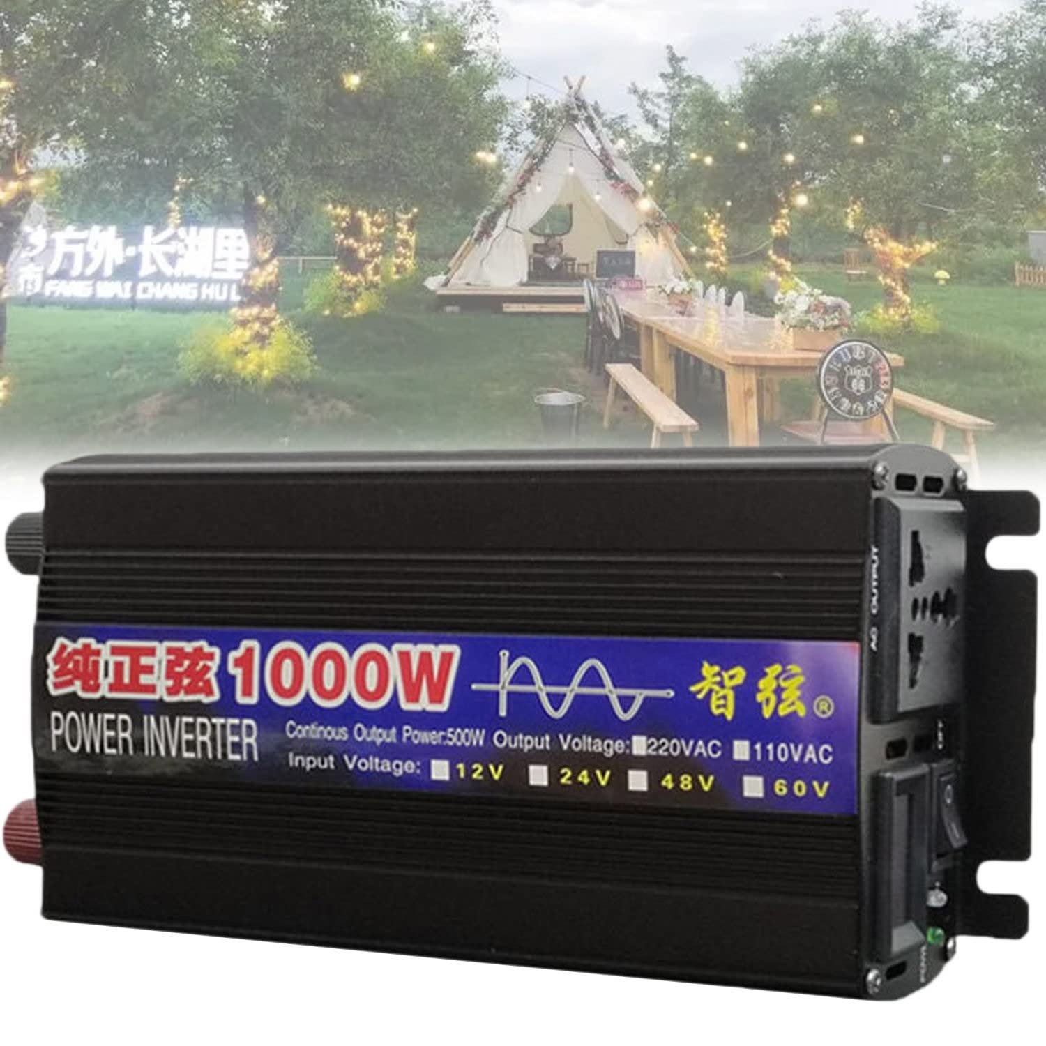 Inversor onda sinusoidal pura 1000W 12V-60V a 110/230V