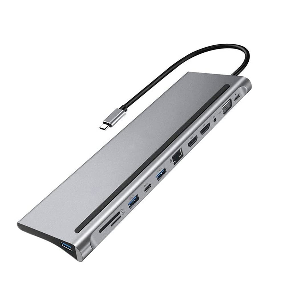 HHHJQFAAT Hub USB-C 12 en 1 Dual 4K con RJ45