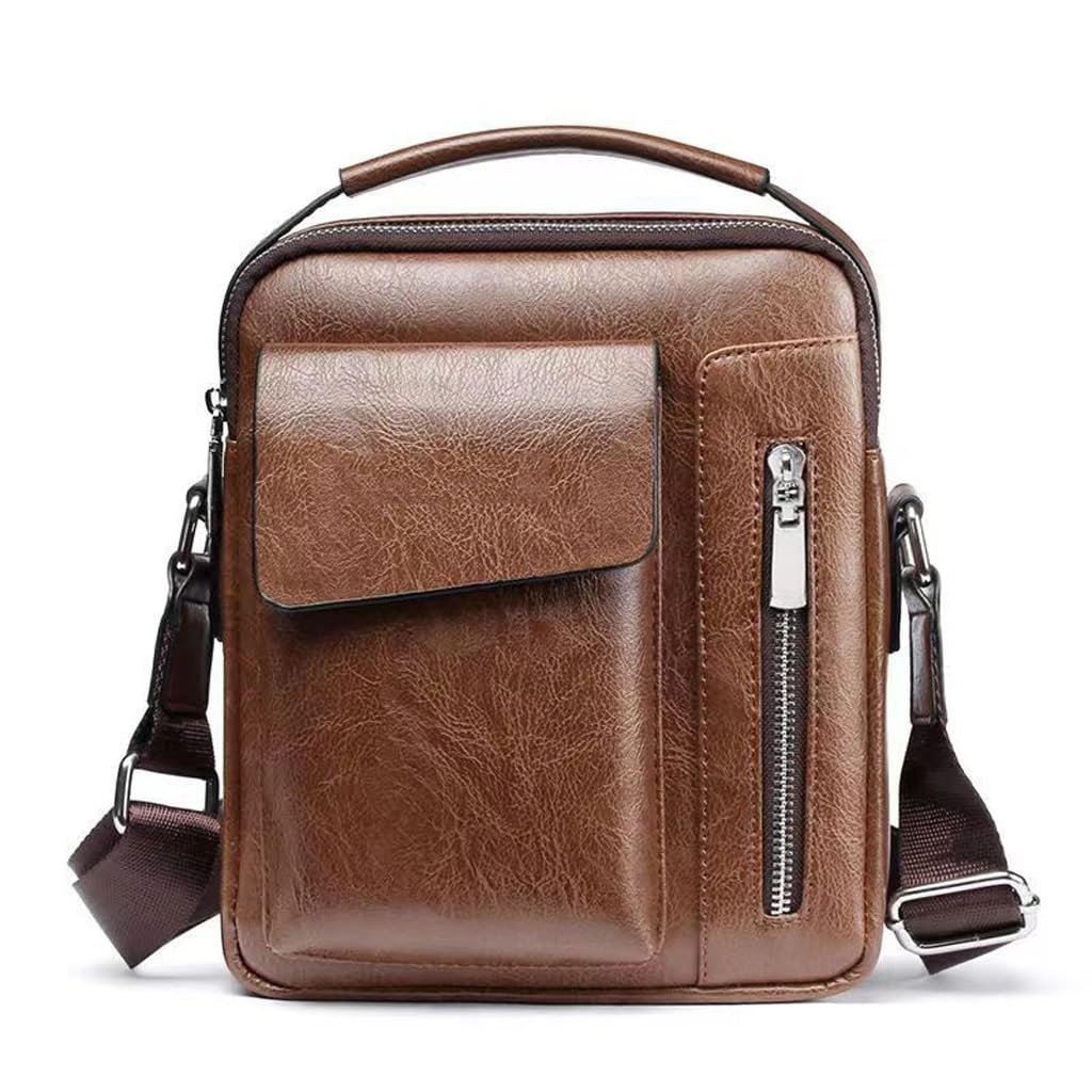 JSEIAJB Bolso mensajero de piel vintage para hombre