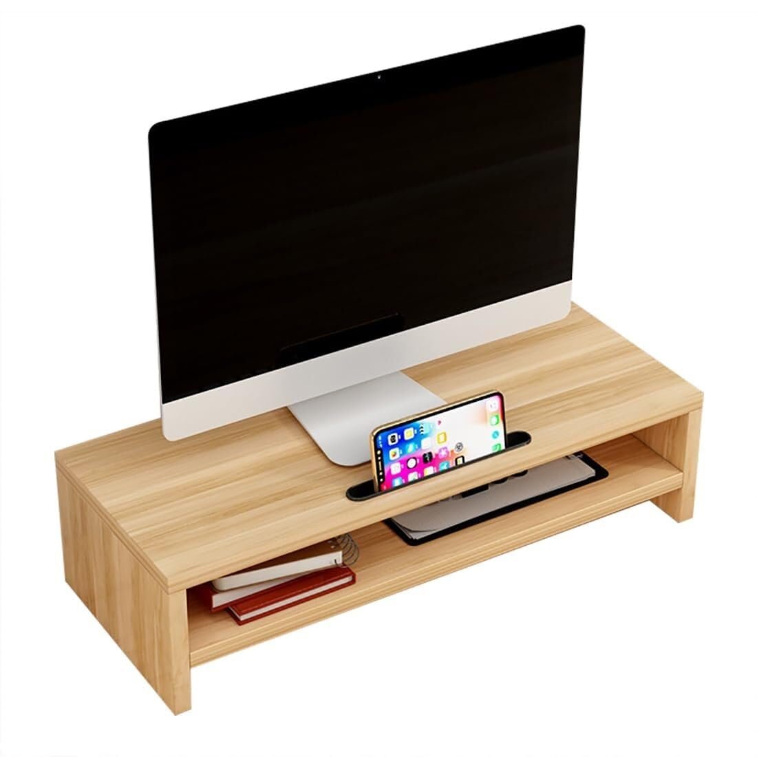 Soporte elevador para monitor y organizador de escritorio