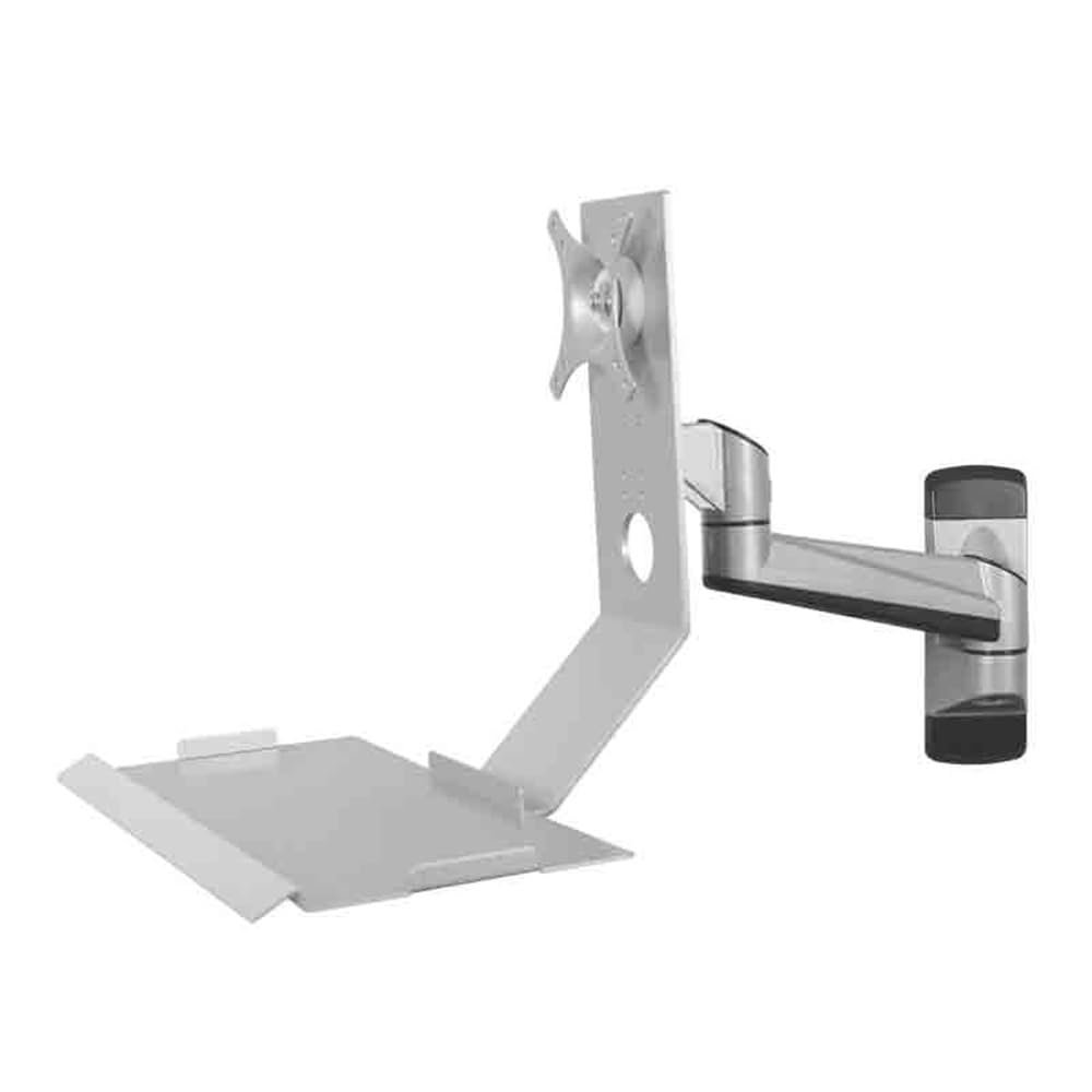 YXIANG56Q Soporte de monitor de un brazo con bandeja — Plata