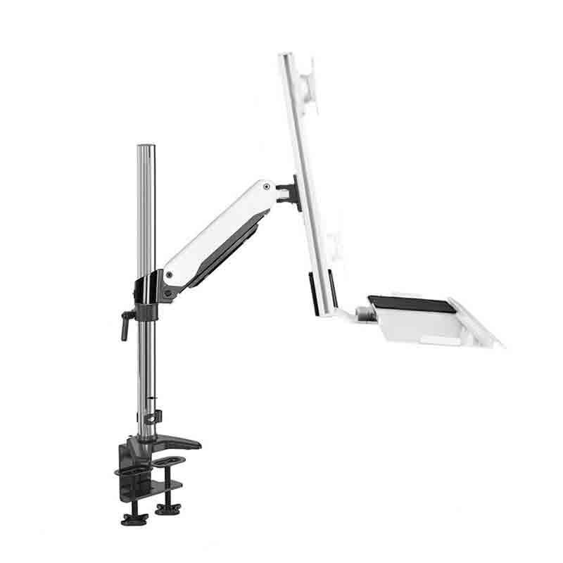 Brazo para monitor blanco 15-27 pulgadas con bandeja