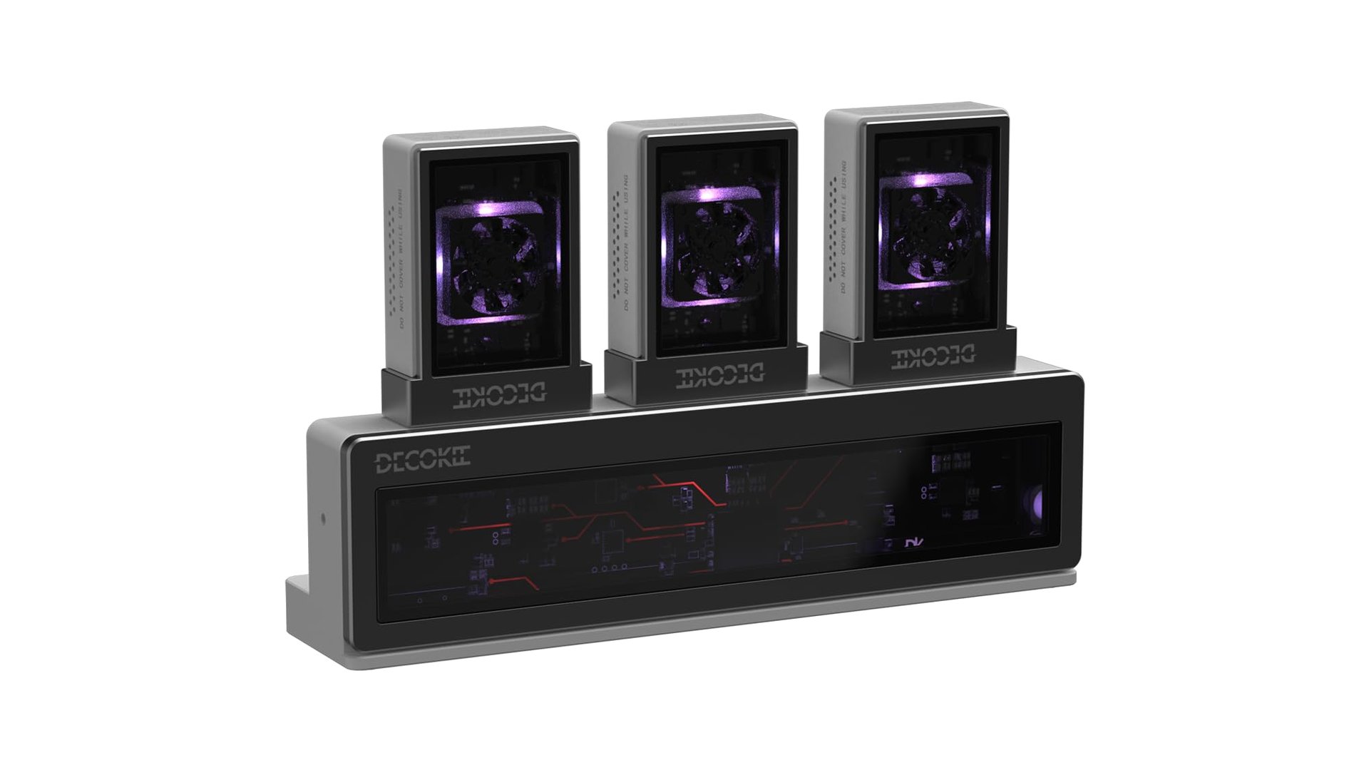 DECOKEE DK-Station Hub 3× M.2 NVMe con RGB