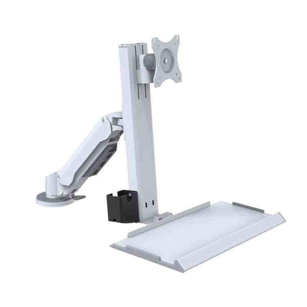 XRXwuf689 Soporte de monitor blanco con bandeja