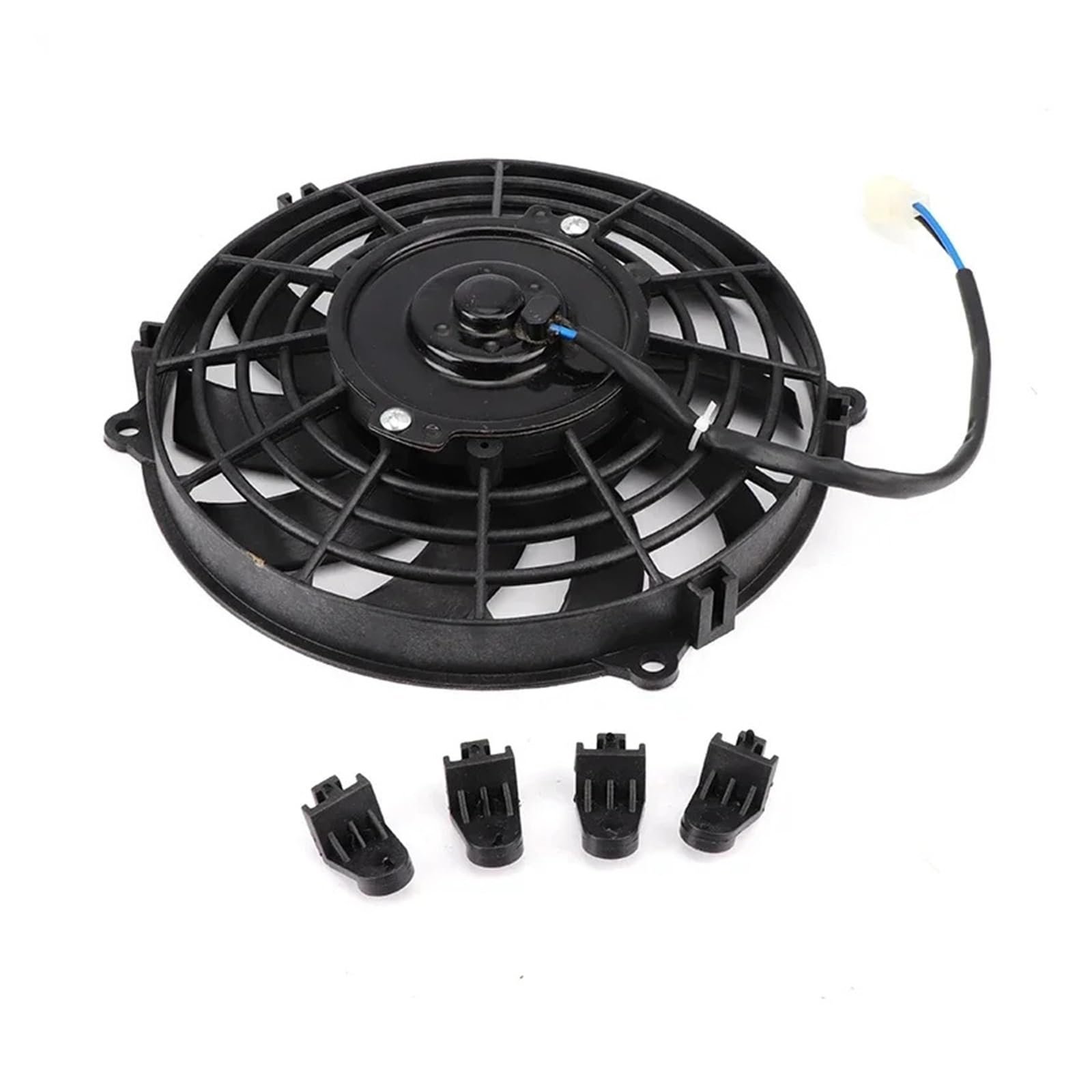 Kit ventilador 9'' 12V delgado reversible negro
