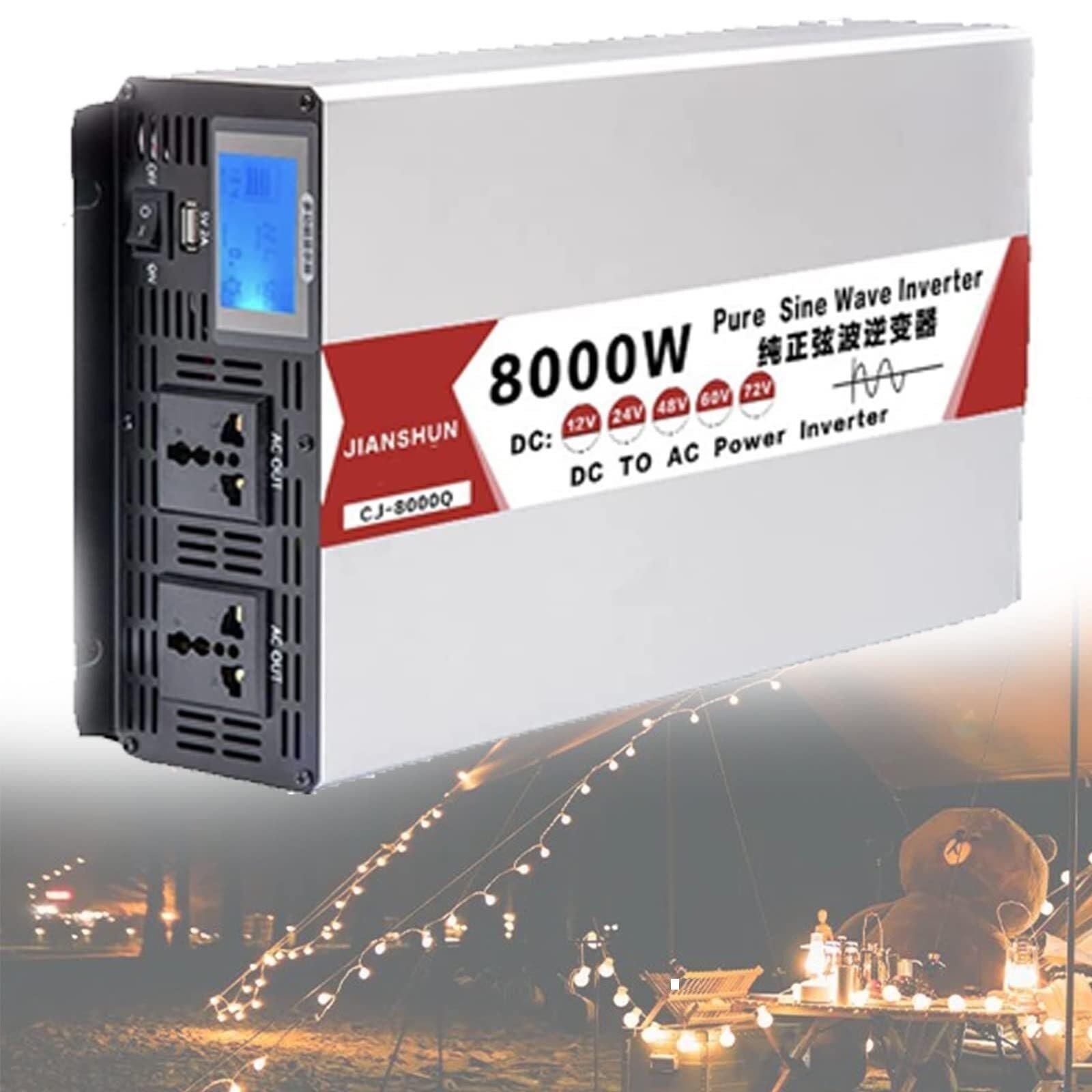 Inversor onda sinusoidal pura 12–72V a 110/220V 8000W