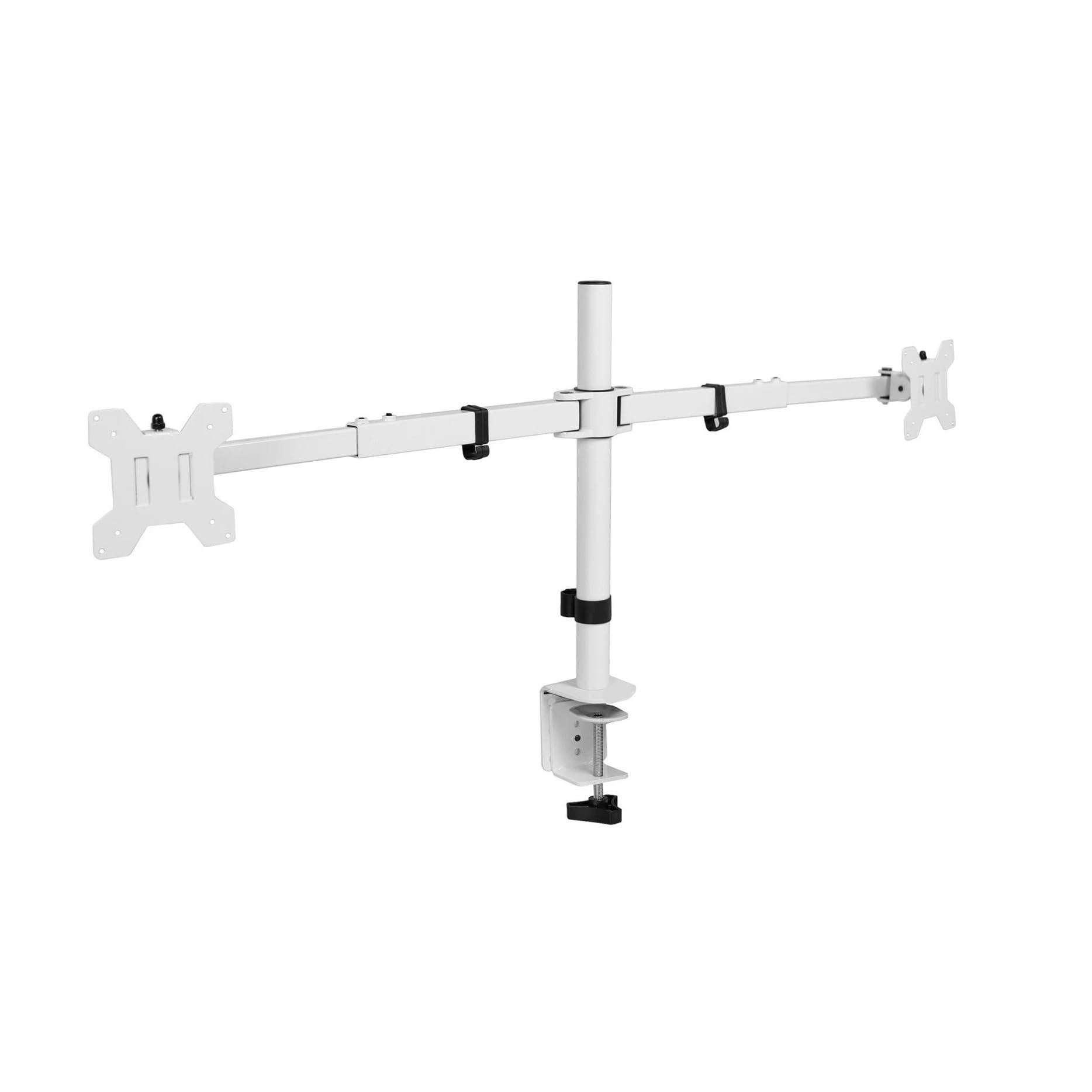 Soporte de escritorio blanco telescópico doble 27"–38"