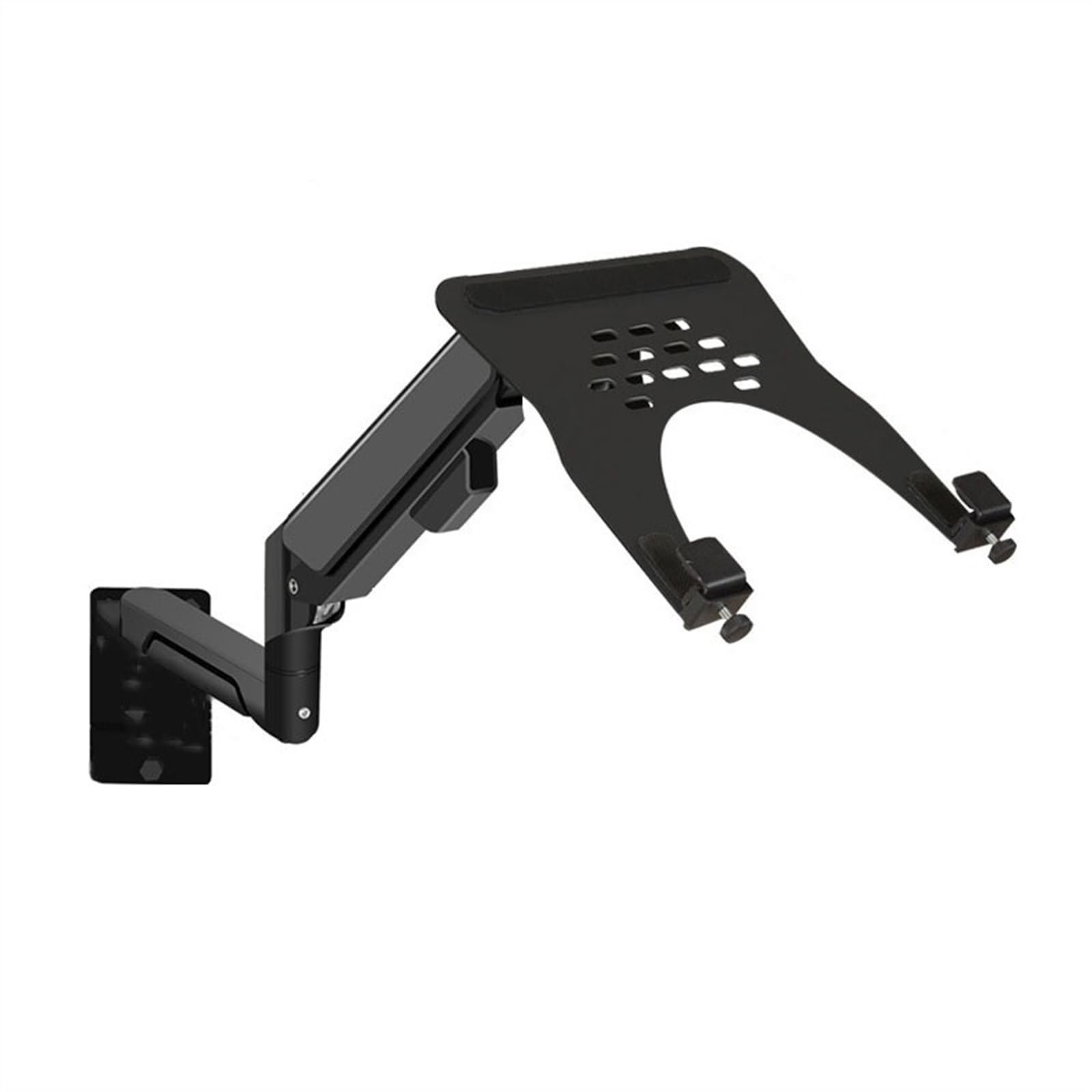 Brazo de Pared para Monitor con Bandeja para Laptop (Negro)
