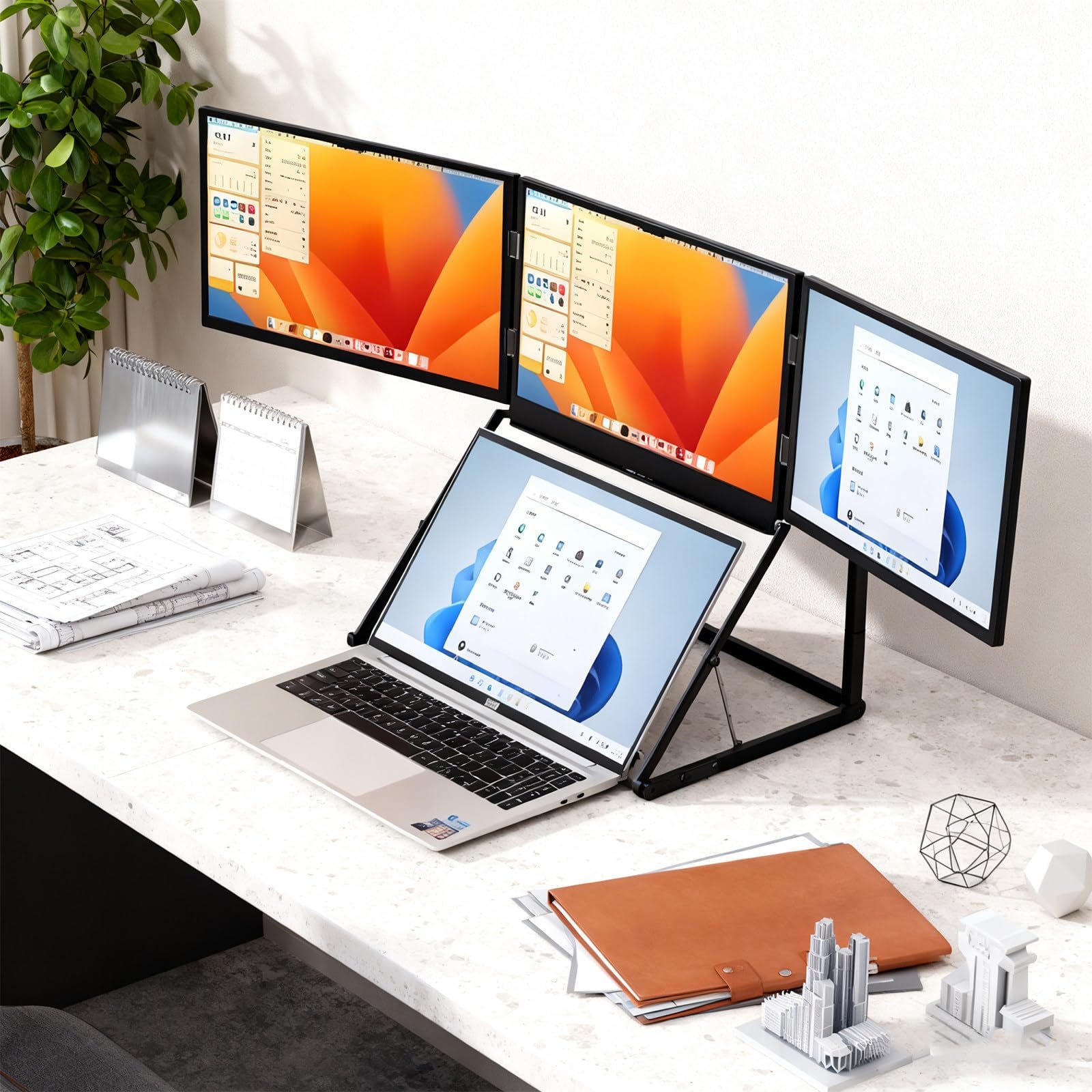 XEEAOFE Monitor triple plegable 15.6 pulgadas FHD