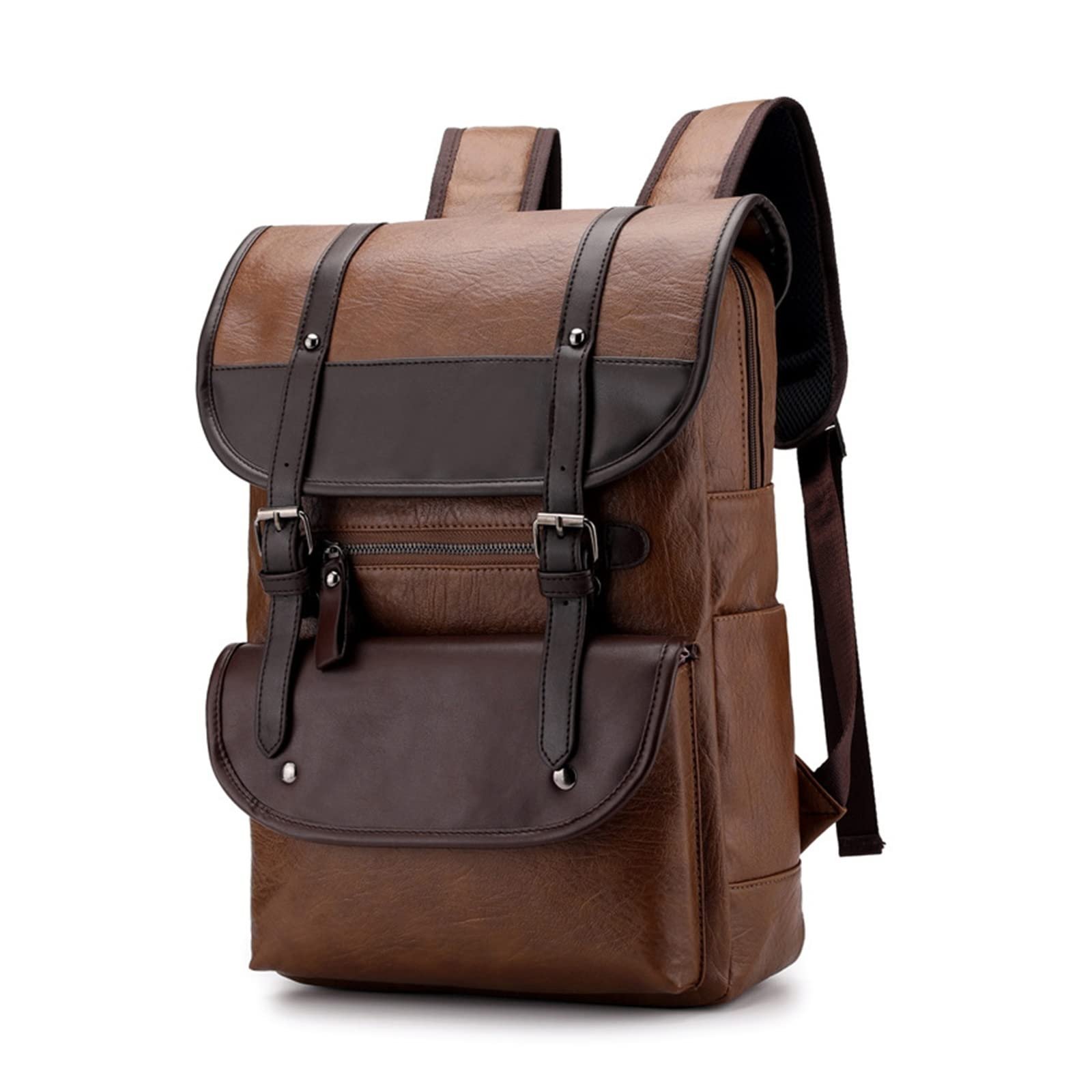 Mochila de cuero vintage para laptop WQFFQWK (Kaki)