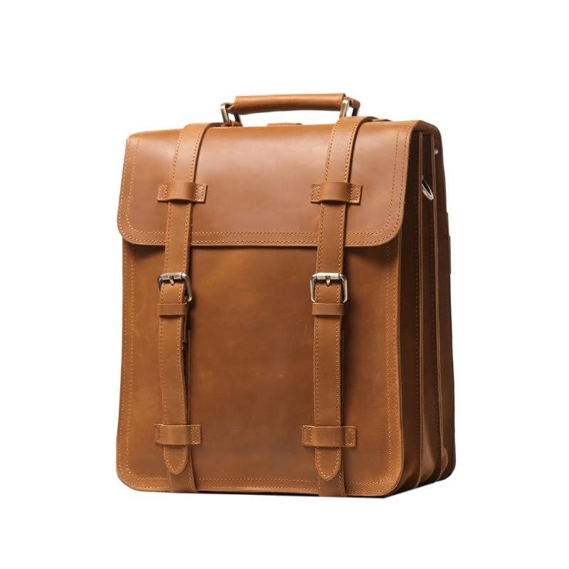 YMGSCC Maletín Retro de Piel Genuina para Hombre