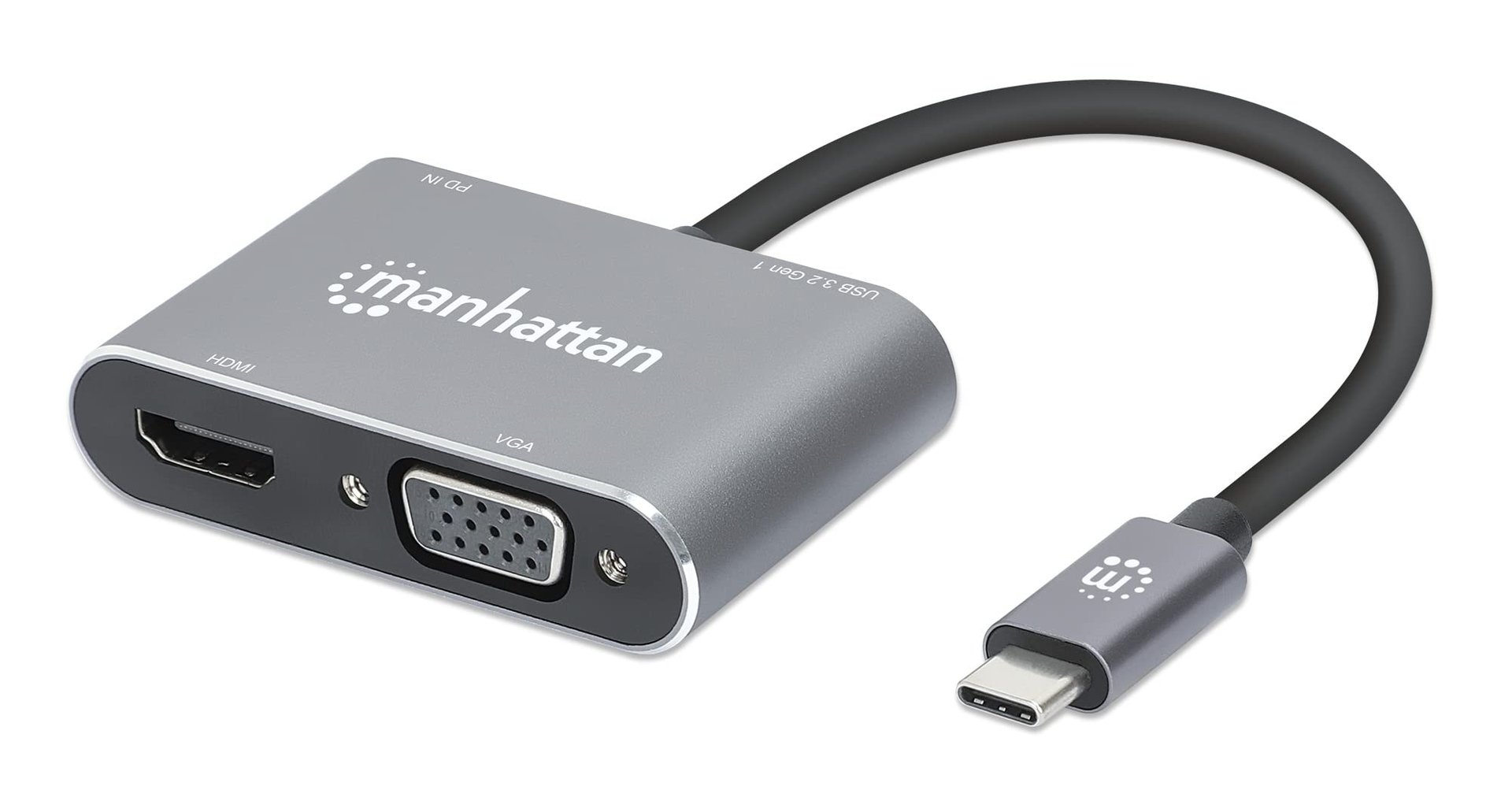 MANHATTAN Adaptador USB-C a HDMI/VGA 4 en 1