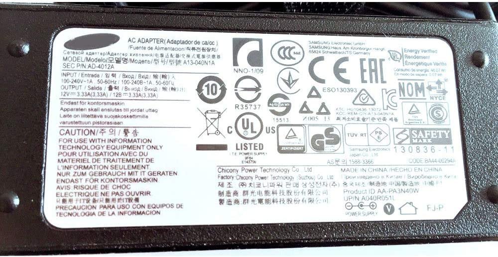 Cargador OEM 12V 3.33A 40W para Samsung ATIV
