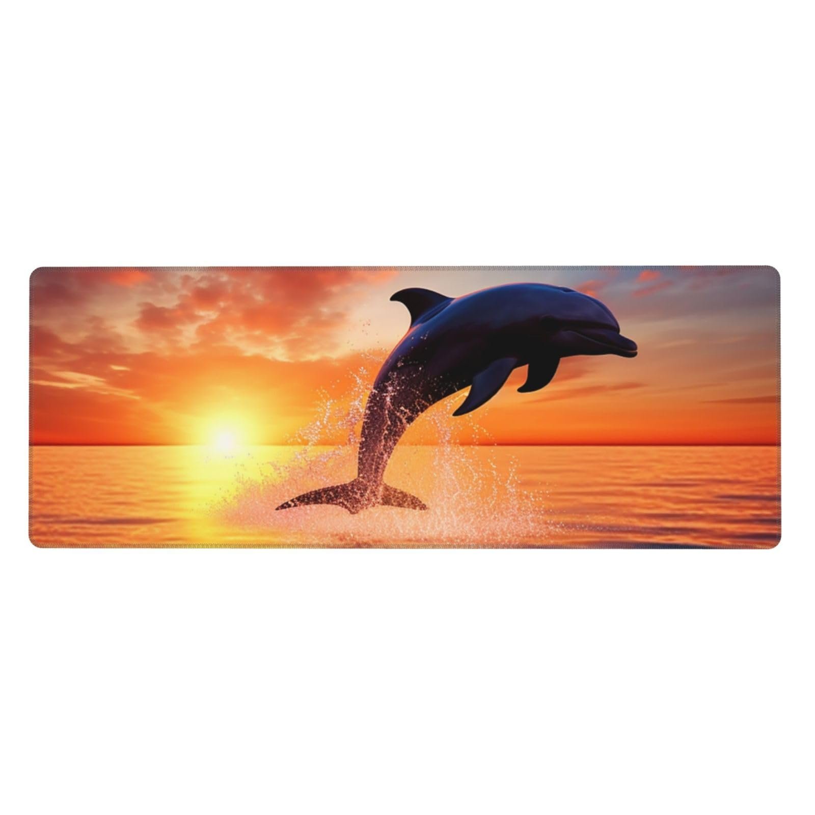 Sunset Dolphin Alfombrilla XL 31.5×11.8 in para PC