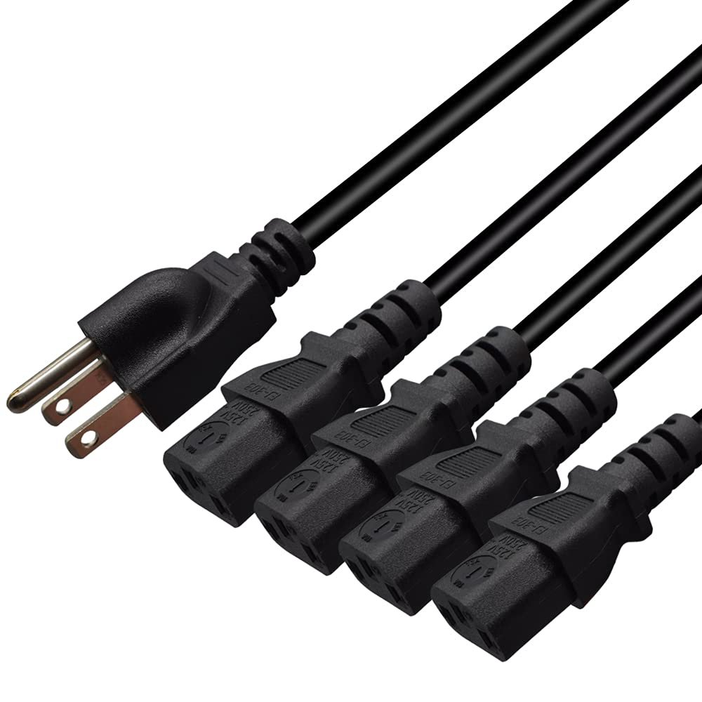 Cable divisor de energía NEMA 5-15P a 4×C13 (1 m)