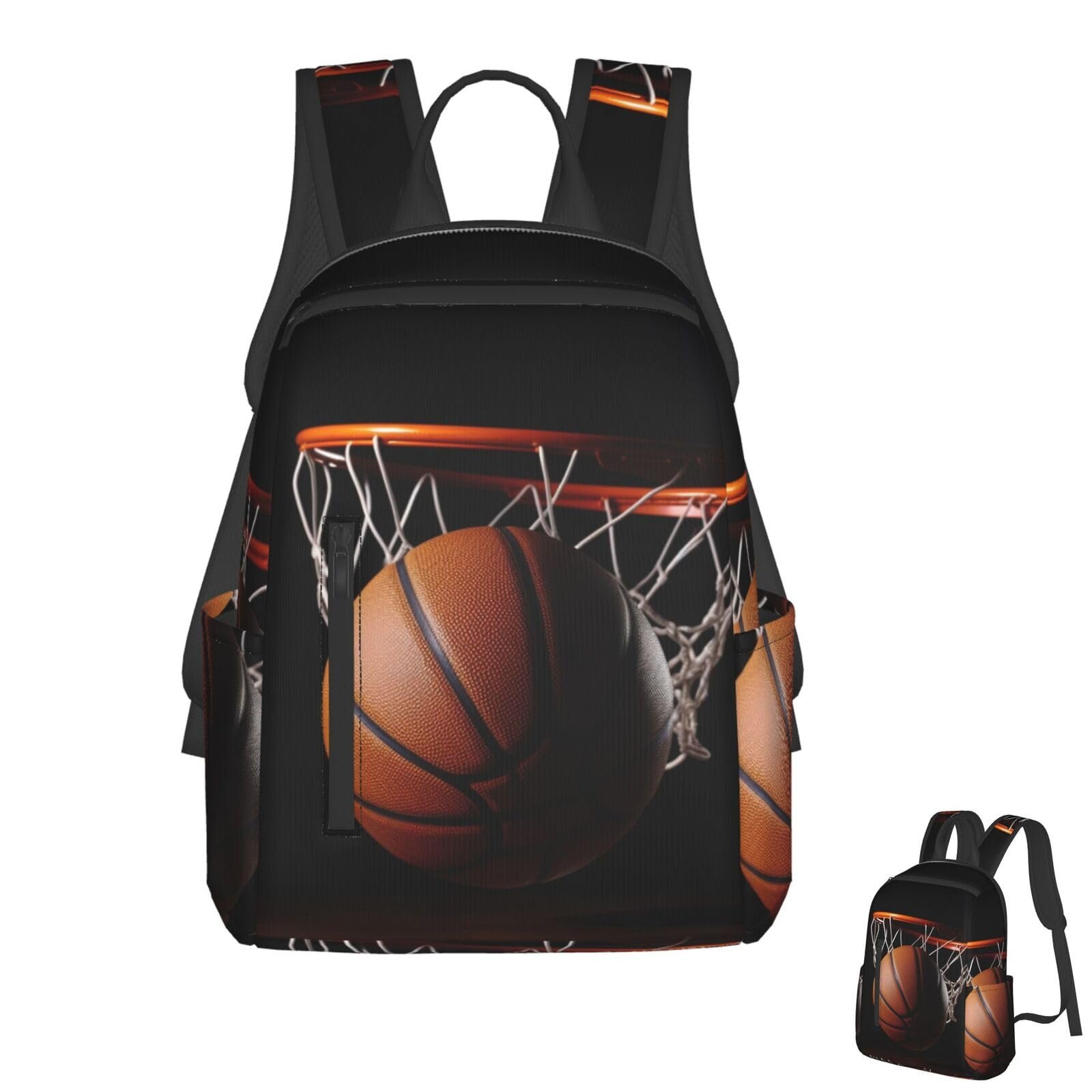 Mochila casual para laptop y viaje, unisex, negra