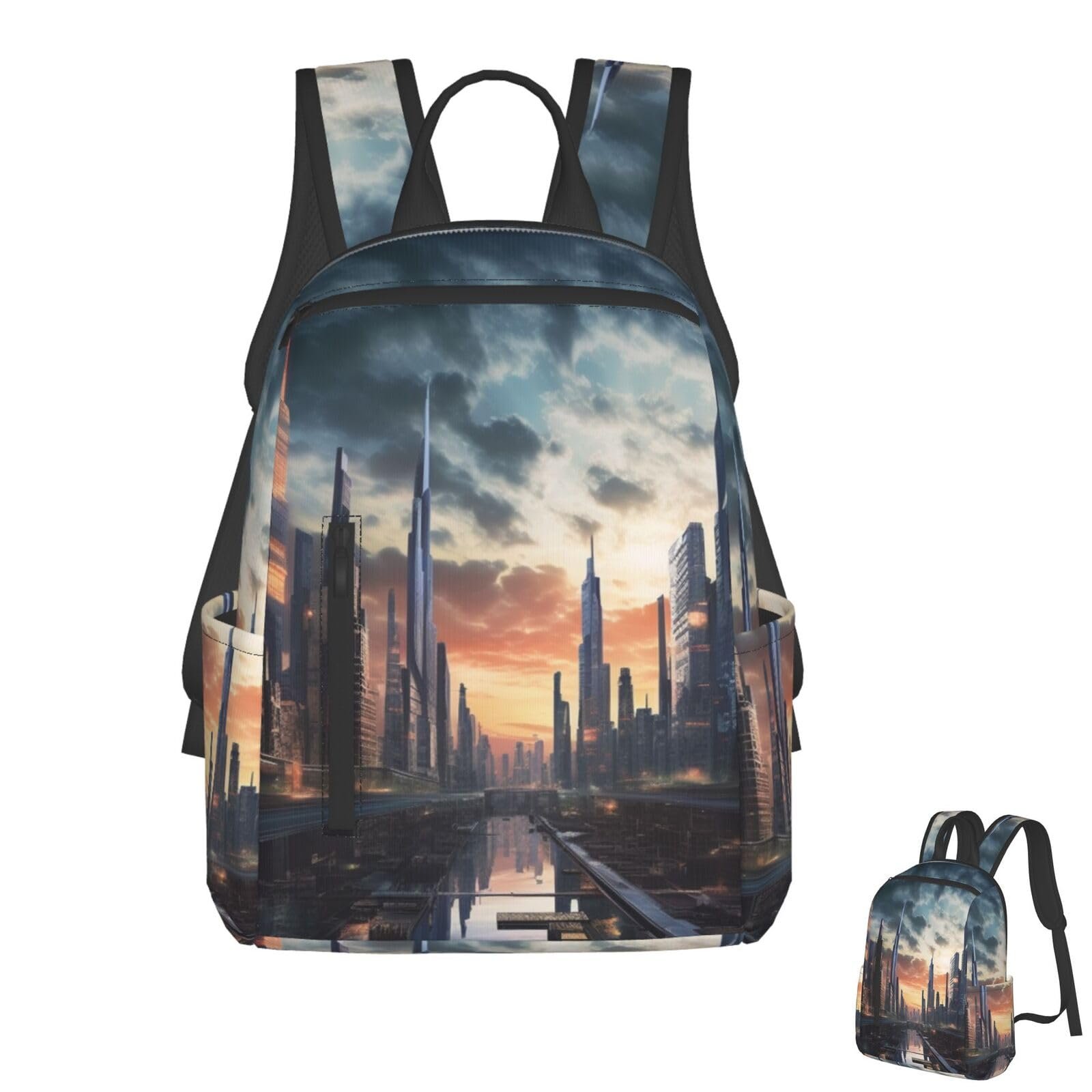 Mochila OUSIKA casual para laptop, ligera — Negro