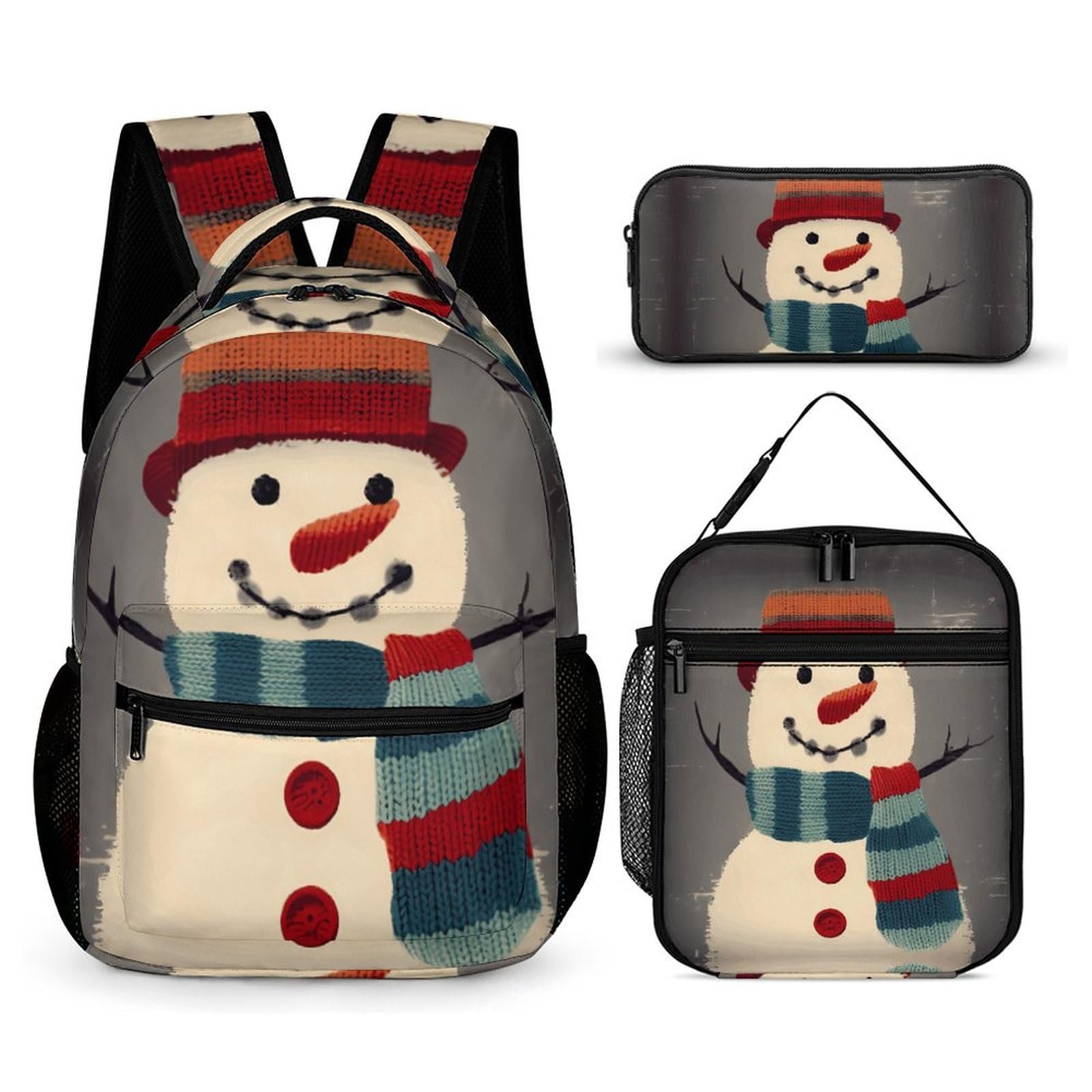 KLWQR Mochila 3 en 1 con muñeco de nieve tejido