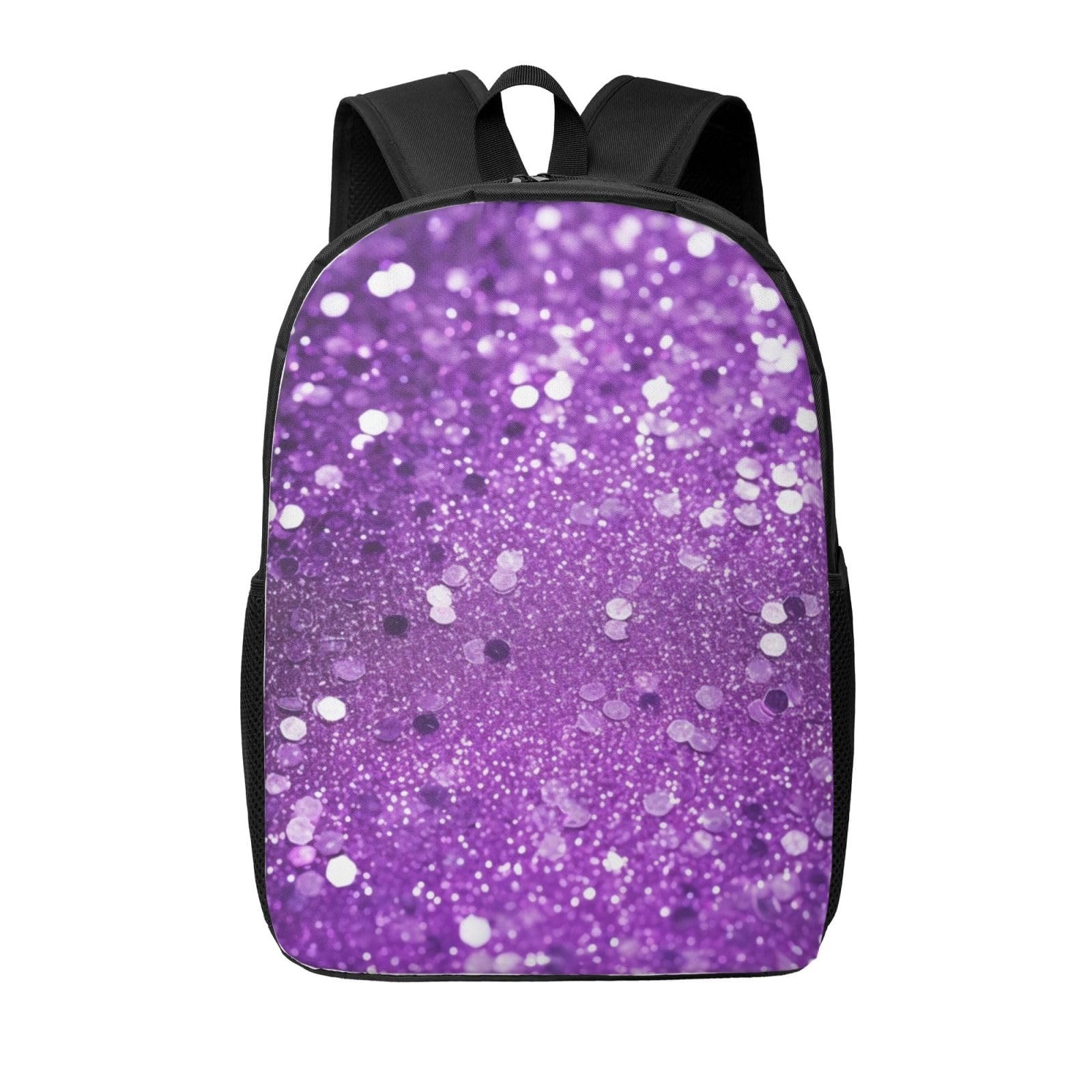 OUSIKA Mochila casual para laptop con brillo, negra