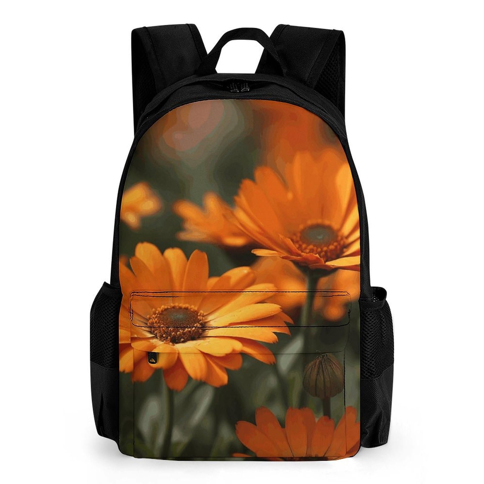 KLWQR Mochila de Viaje Flores Naranja, Ligera para Laptop