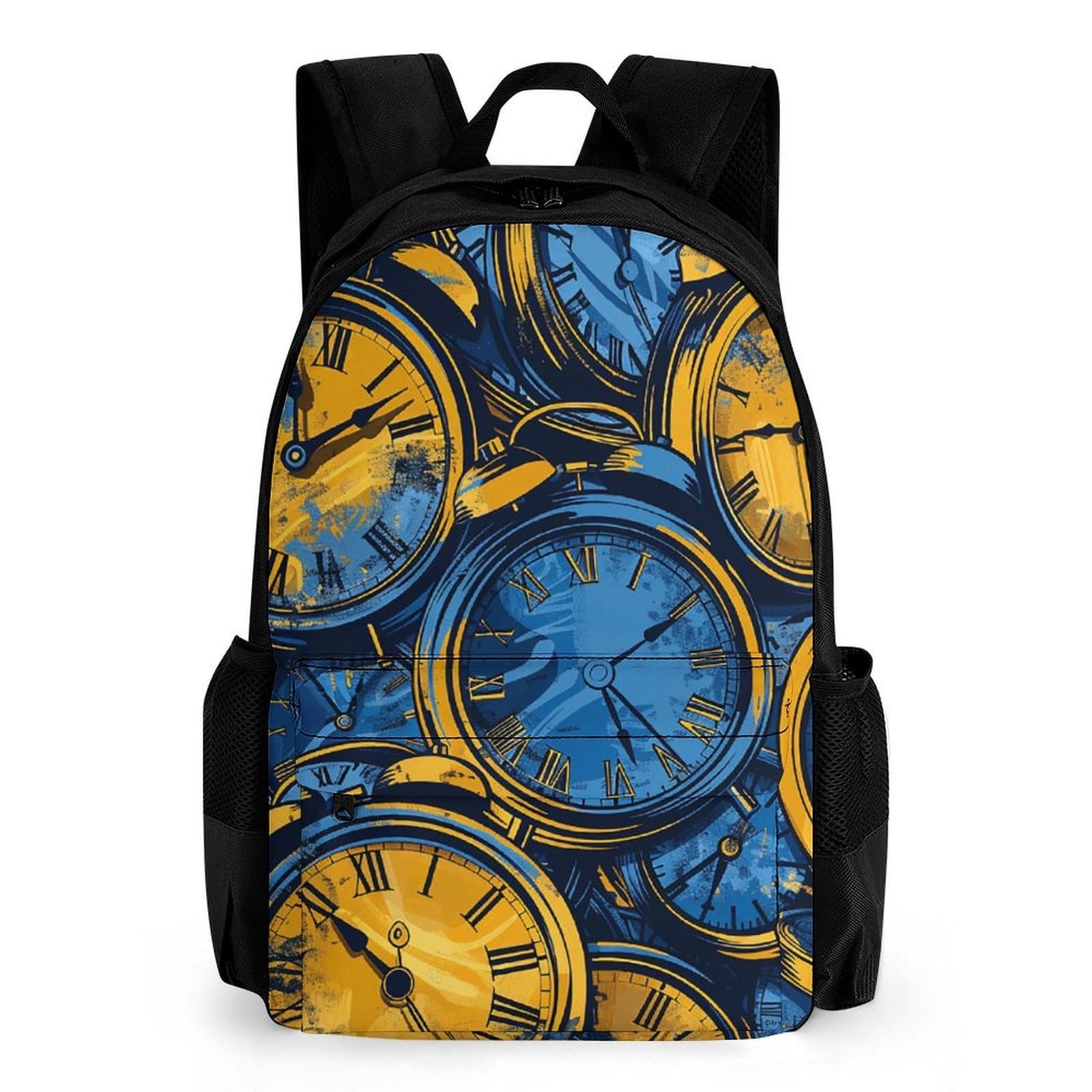 GFLFMXZW Mochila grande para laptop, Azul/Amarillo