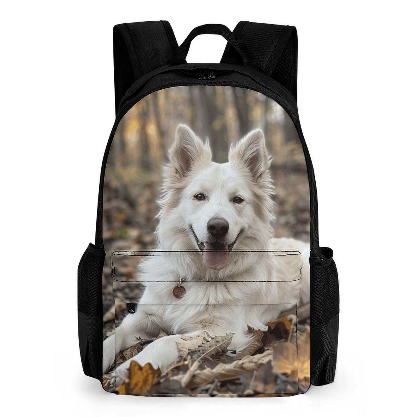 GFLFMXZW Mochila grande para laptop (Perro blanco)