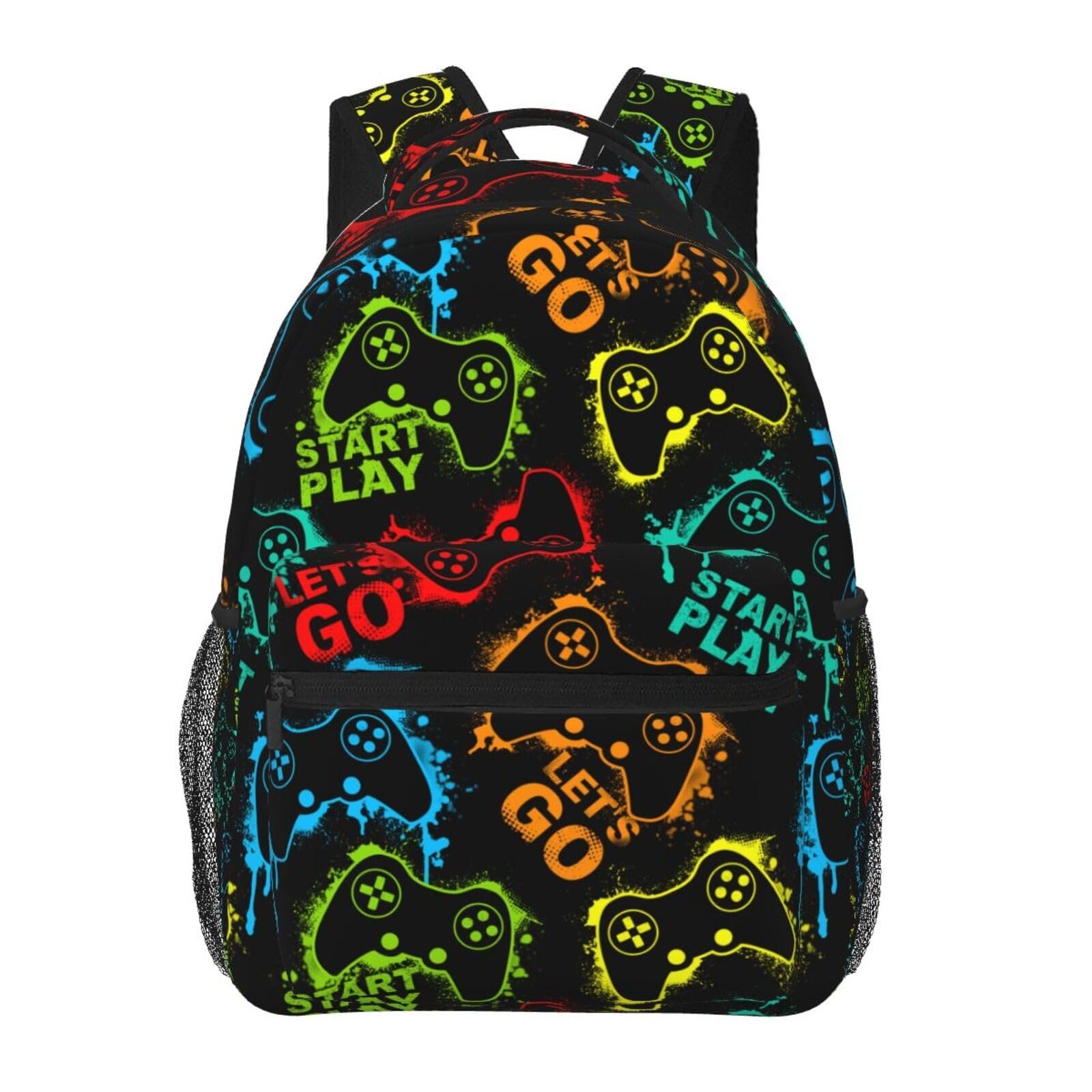 Fiokroo Mochila Gamer con Siluetas Coloridas - Para Laptop