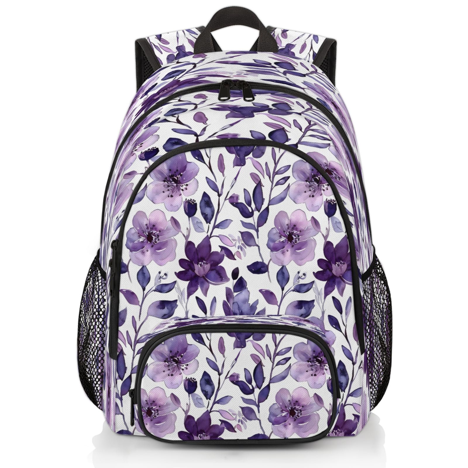 Mochila para laptop Adornori Flower Purple 18.3"