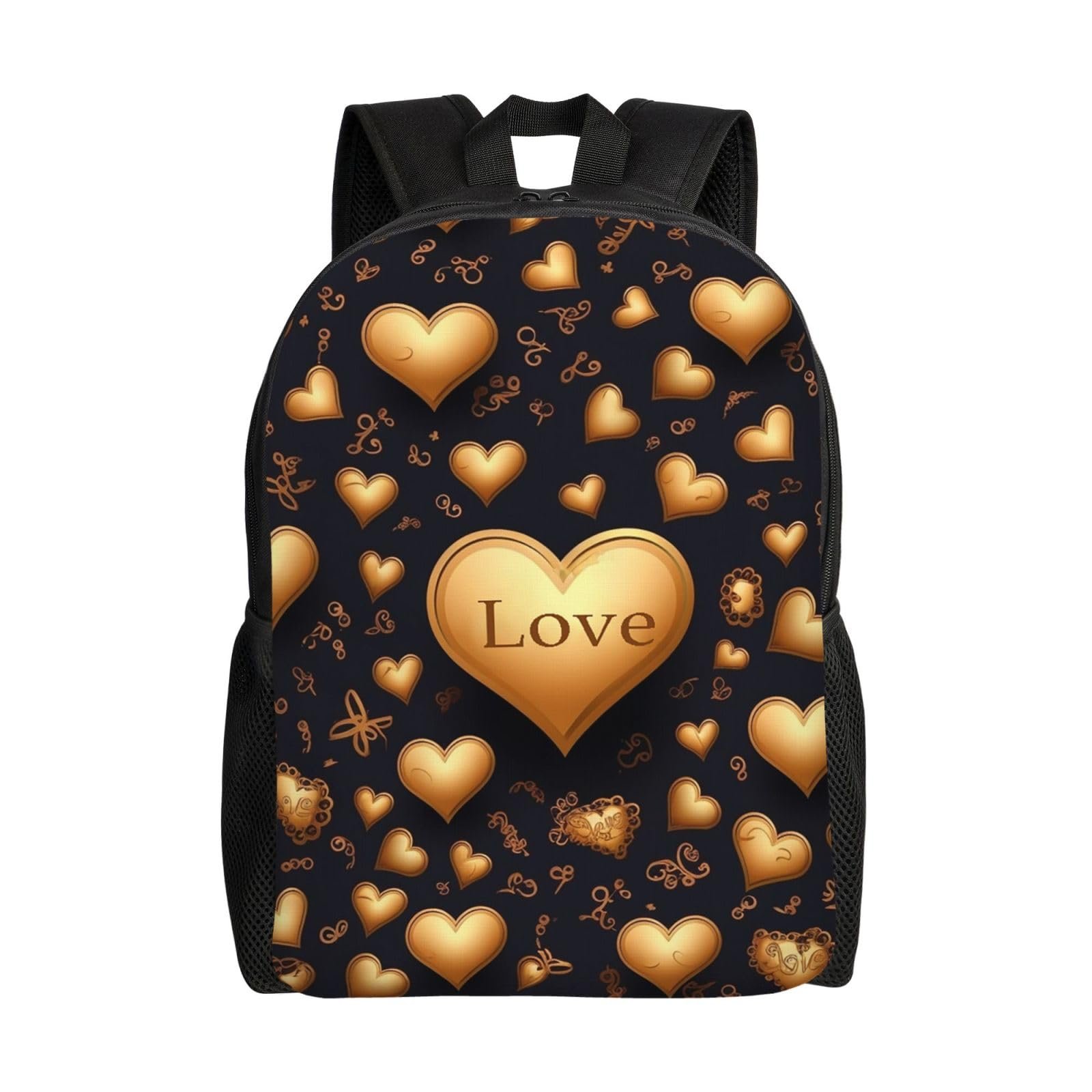Mochila para laptop Golden Heart and Love, ligera