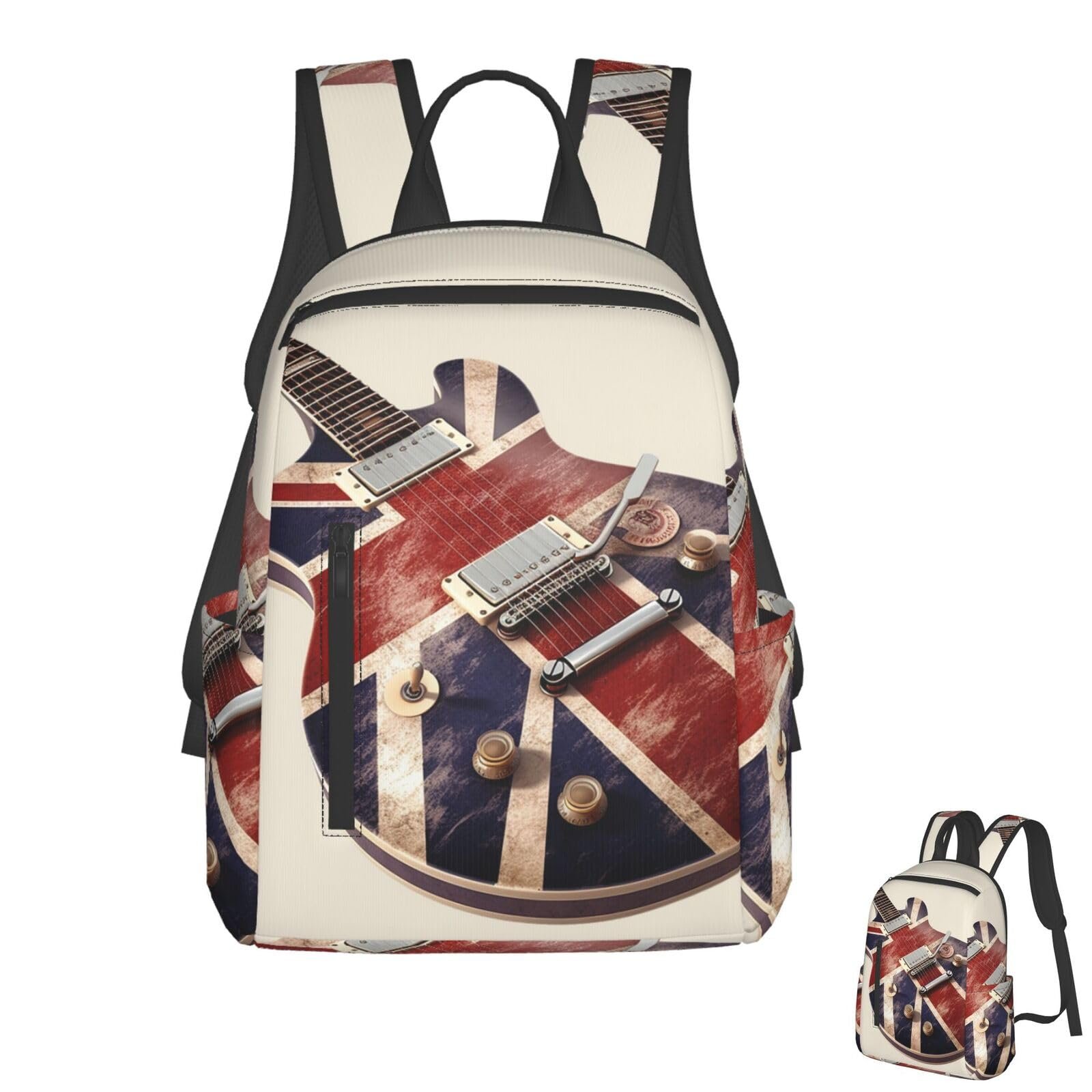 Mochila ligera para laptop British Flag (guitarra)