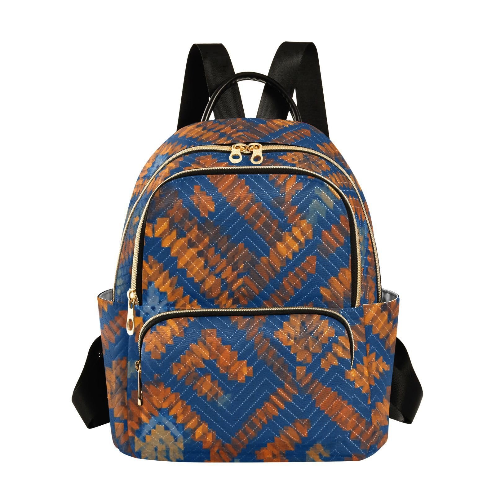 Tatenale Mochila para laptop Tie-dye azul y naranja