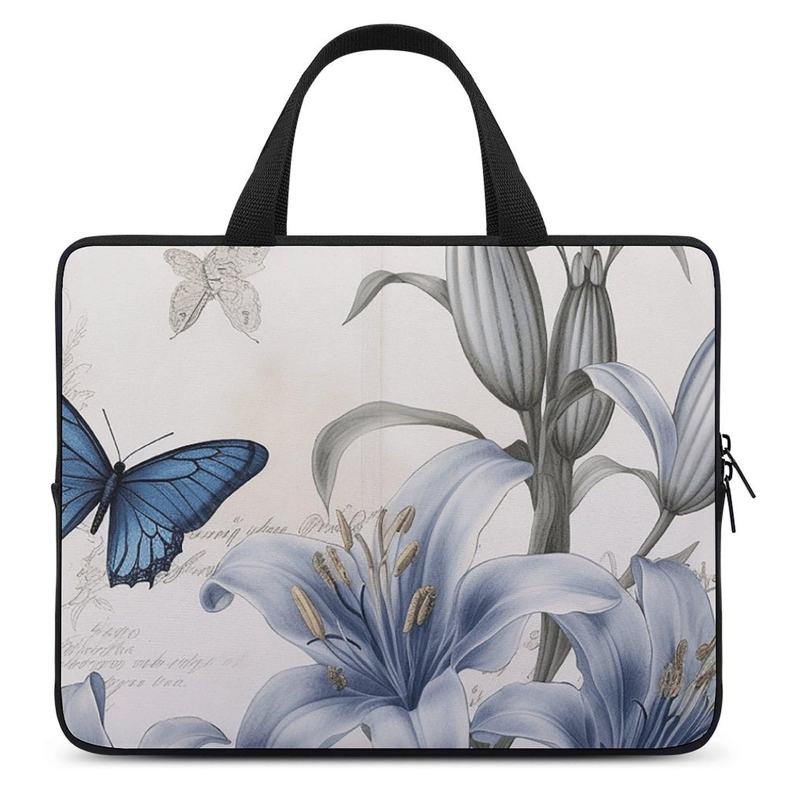 Maletín casual para laptop 10–17'' Flor azul