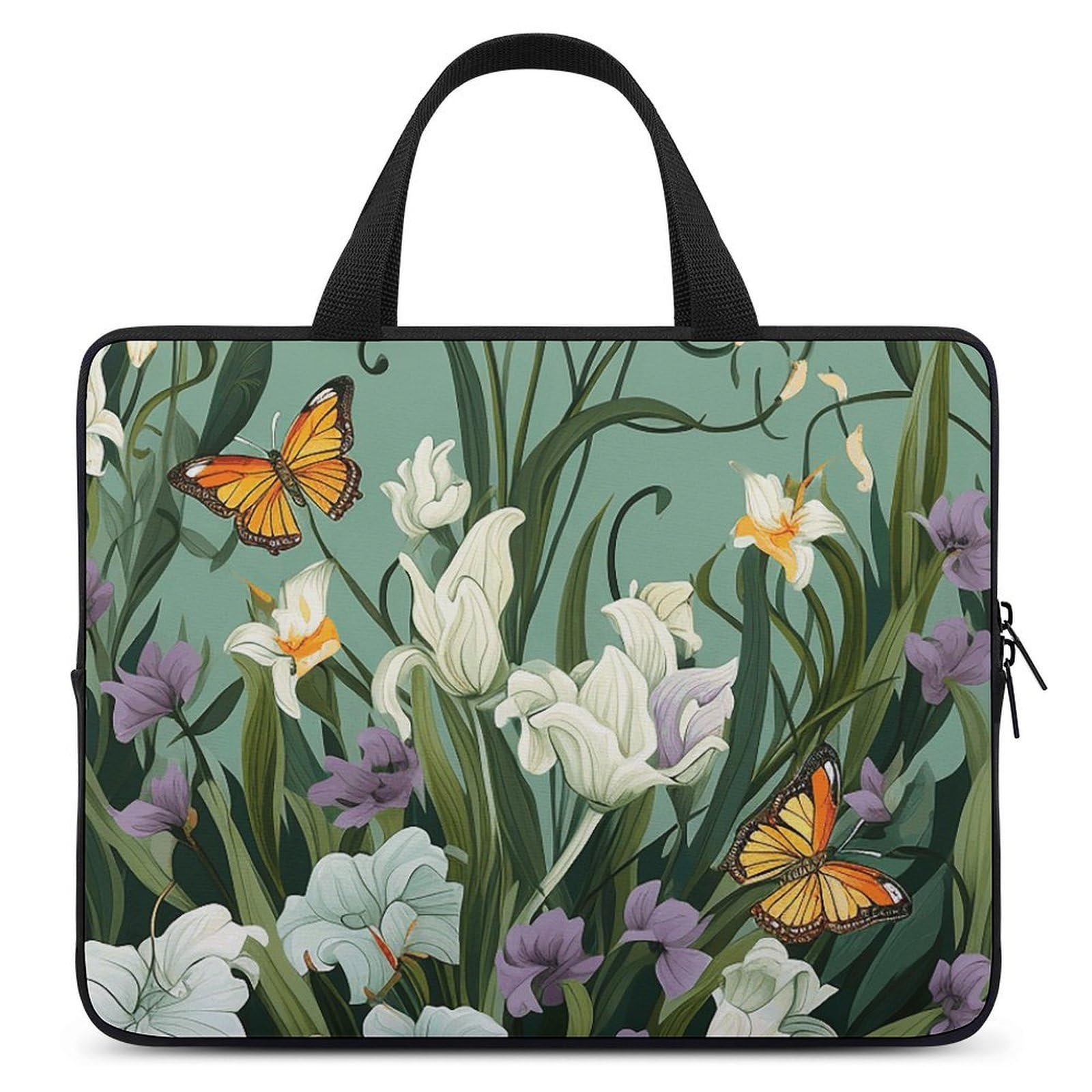 Bolso para laptop Flores y mariposas 10–17 pulgadas