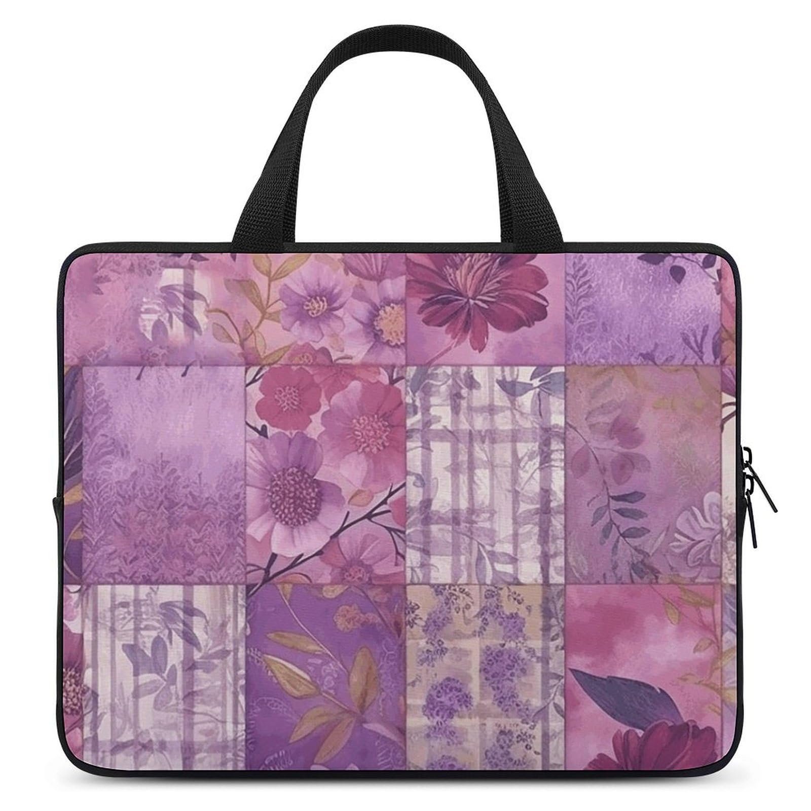 Maletín para laptop flores moradas 10-17 pulgadas