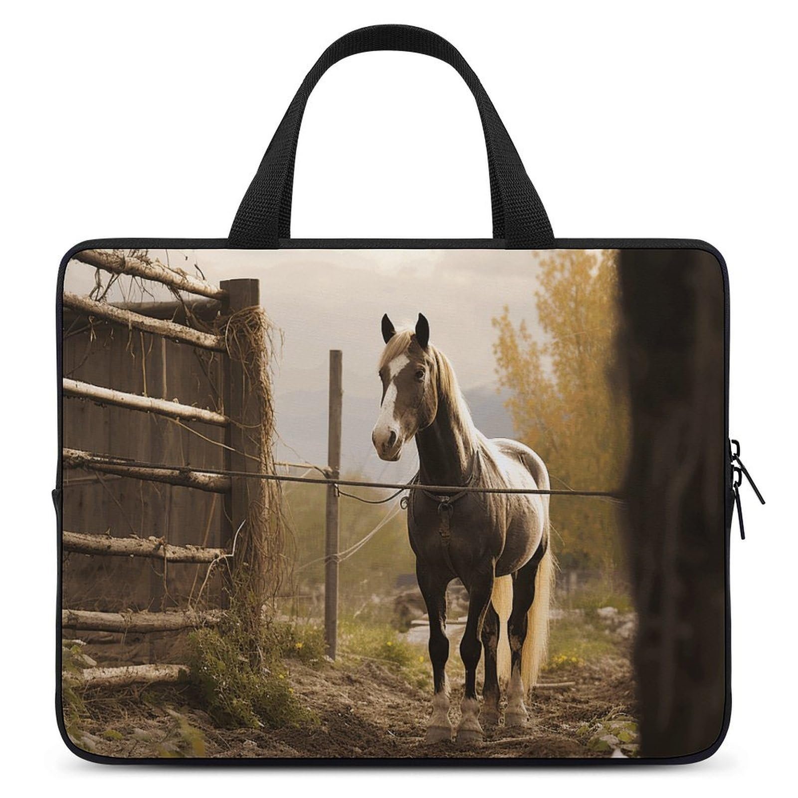 Maletín 'Fence and Horse' para laptop 10-17" Blanco