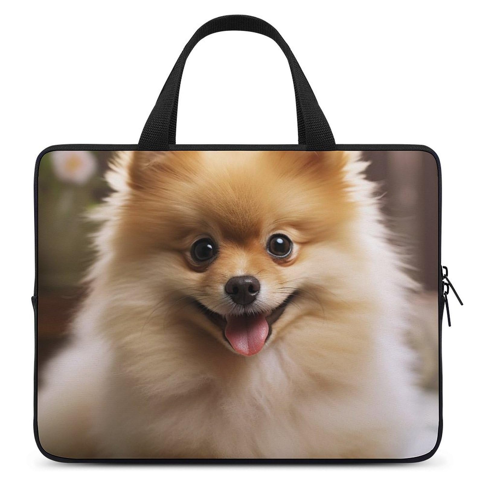 Maletín para laptop con perro Pomerania