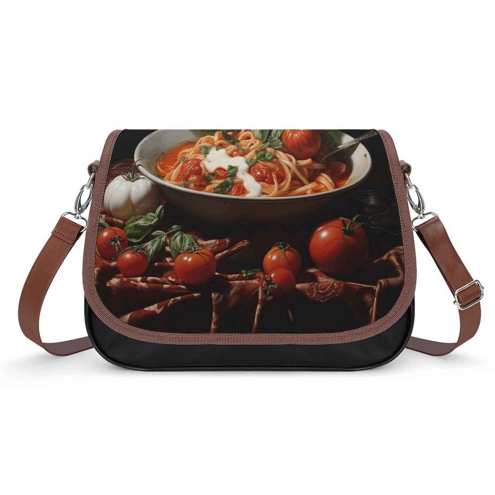 Bolso tote de cuero Italian Pasta Pictures para laptop
