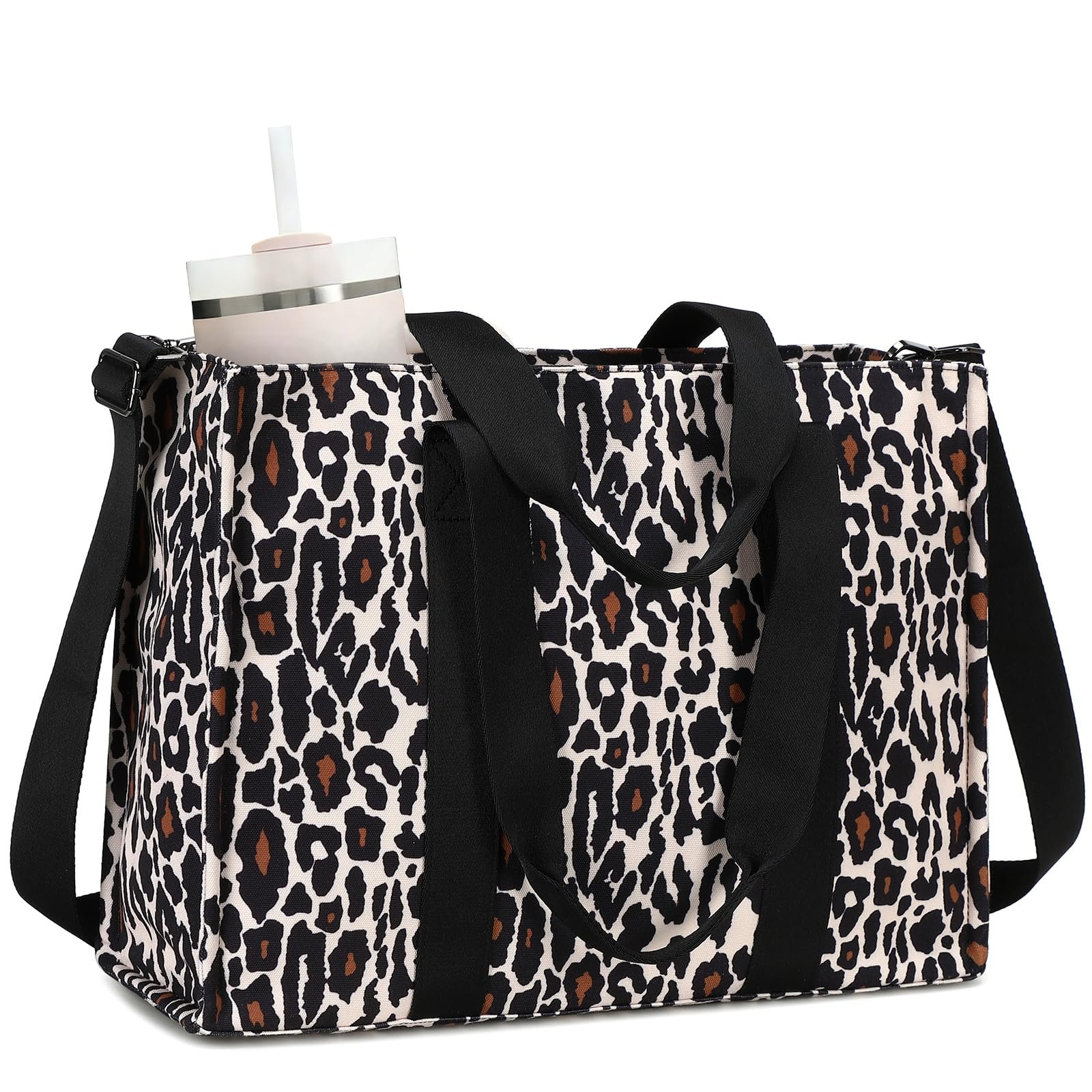 Bolsa tote para laptop 15.6 pulgadas para mujer - Leopardo