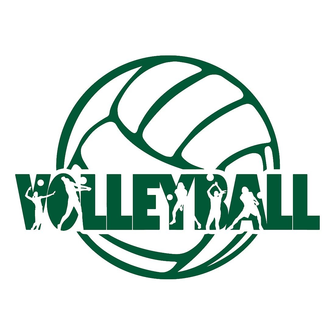 NBFU Calcomanías Voleibol (Verde) Paquete de 2