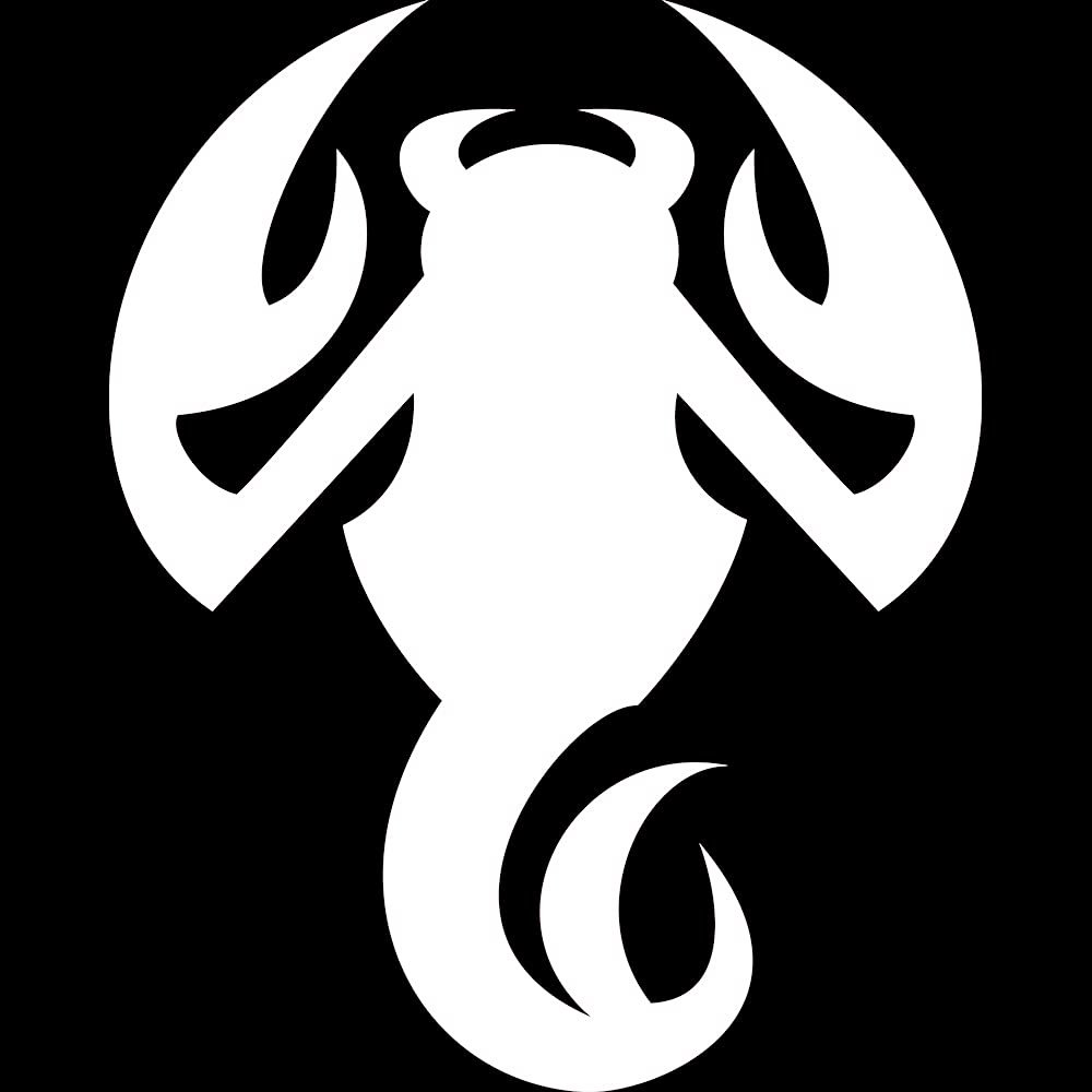 NBFU Scorpion Animal 1 Blanco — Set de 2 calcomanías