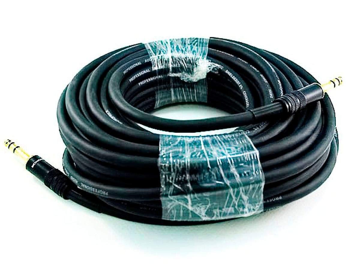 Monoprice Cable TRS 1/4" 50ft macho a macho, 16AWG, chapado oro