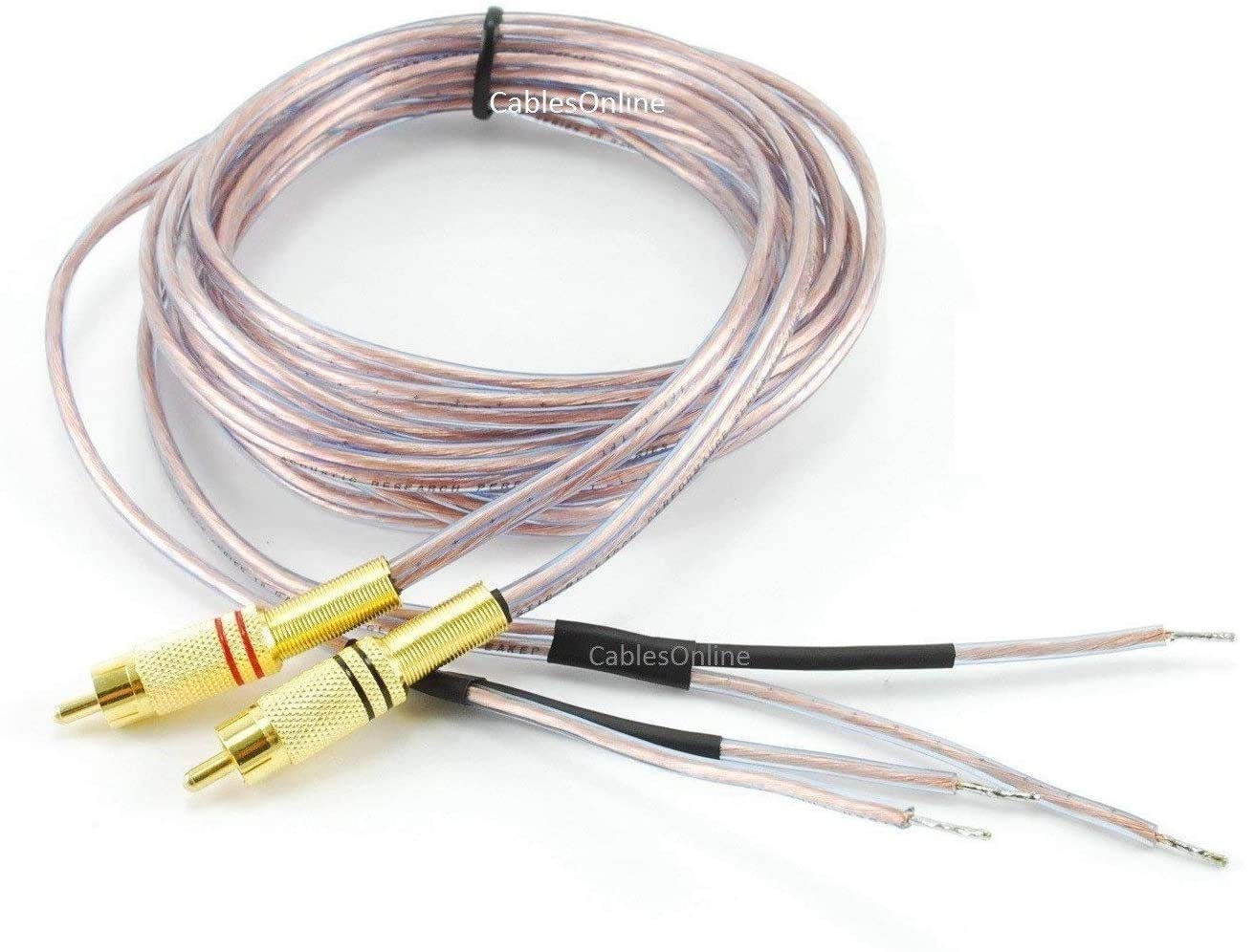 CablesOnline Cable de Altavoz 6ft 18 AWG con RCA (AV-SK206)